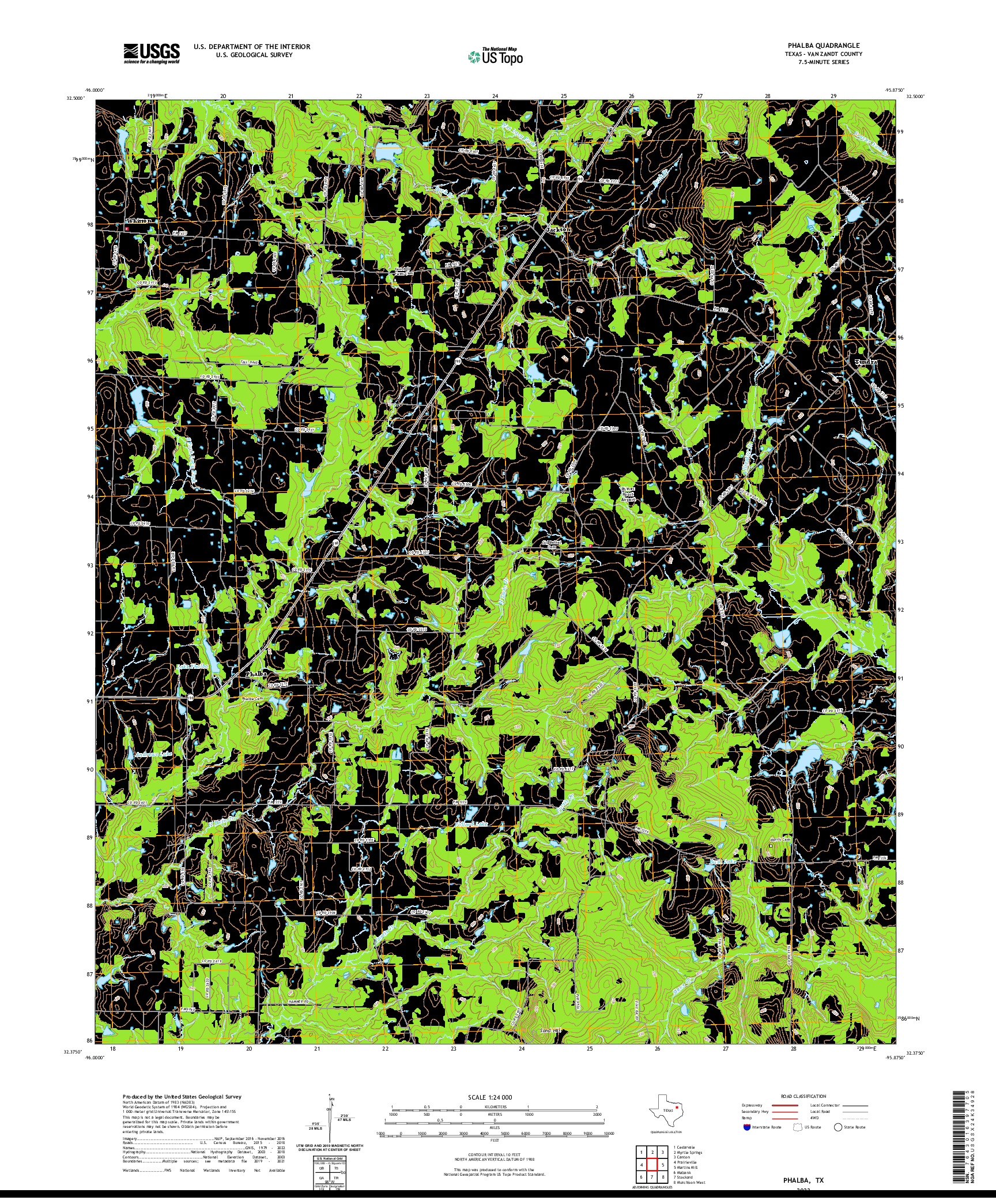 US TOPO 7.5-MINUTE MAP FOR PHALBA, TX