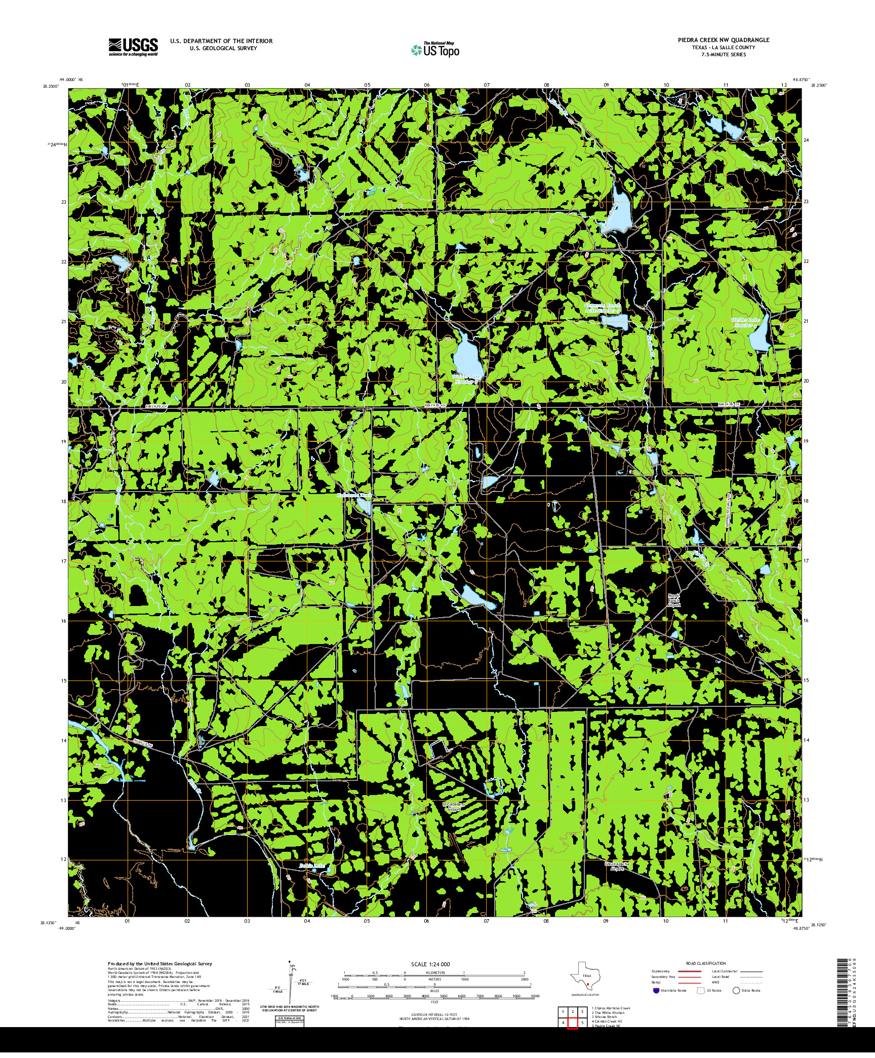 US TOPO 7.5-MINUTE MAP FOR PIEDRA CREEK NW, TX