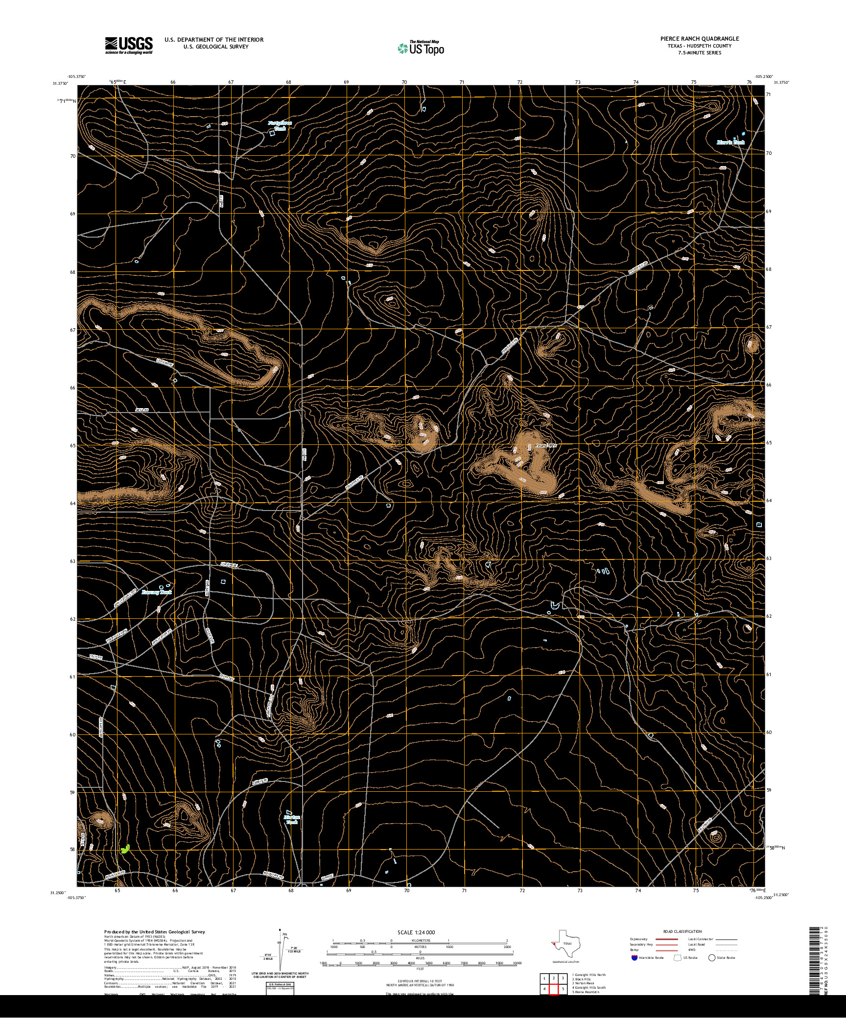 US TOPO 7.5-MINUTE MAP FOR PIERCE RANCH, TX