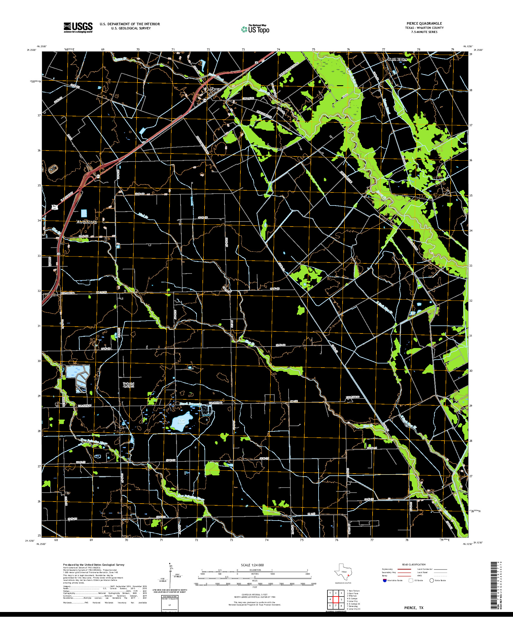 US TOPO 7.5-MINUTE MAP FOR PIERCE, TX