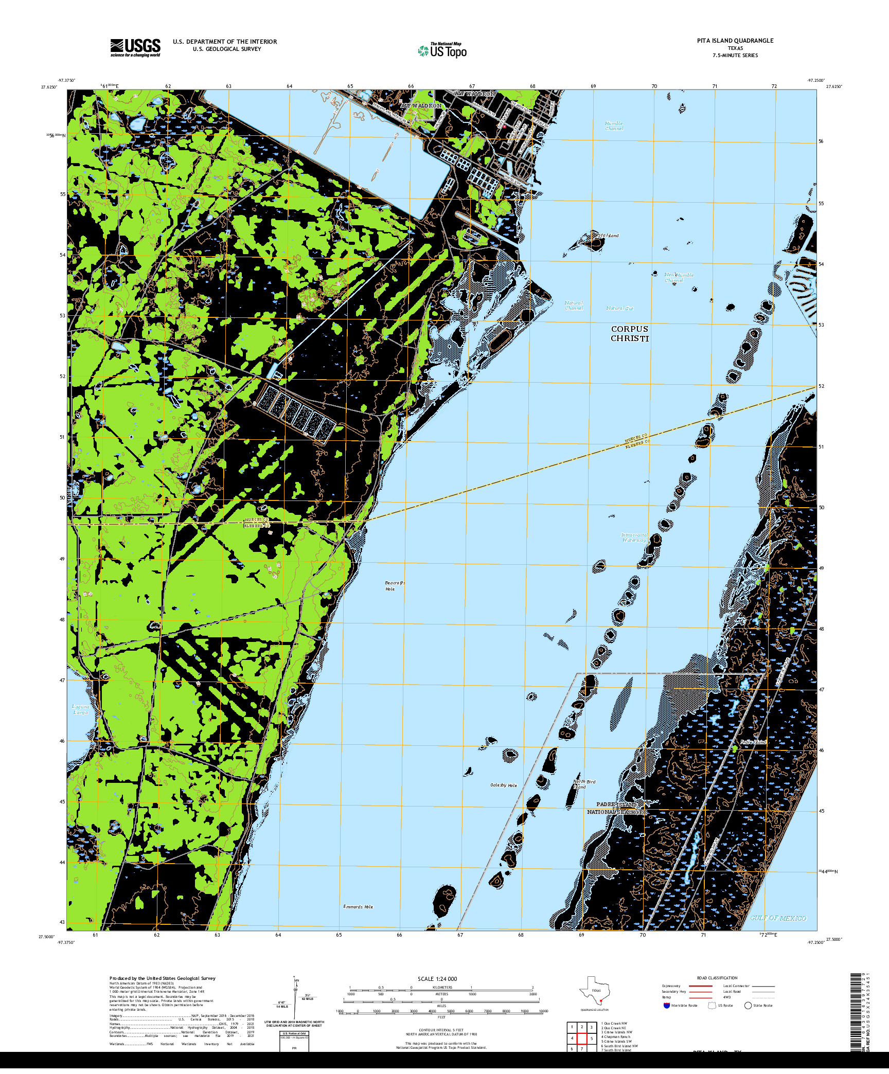 US TOPO 7.5-MINUTE MAP FOR PITA ISLAND, TX