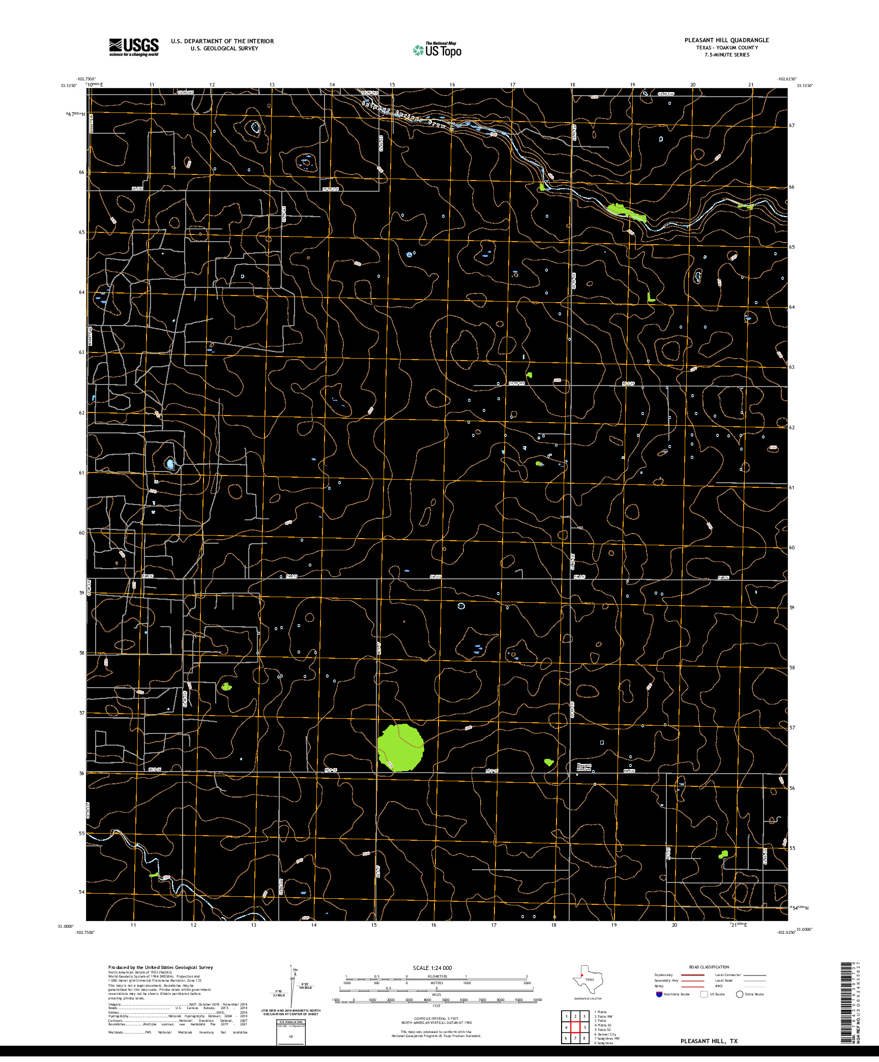 US TOPO 7.5-MINUTE MAP FOR PLEASANT HILL, TX