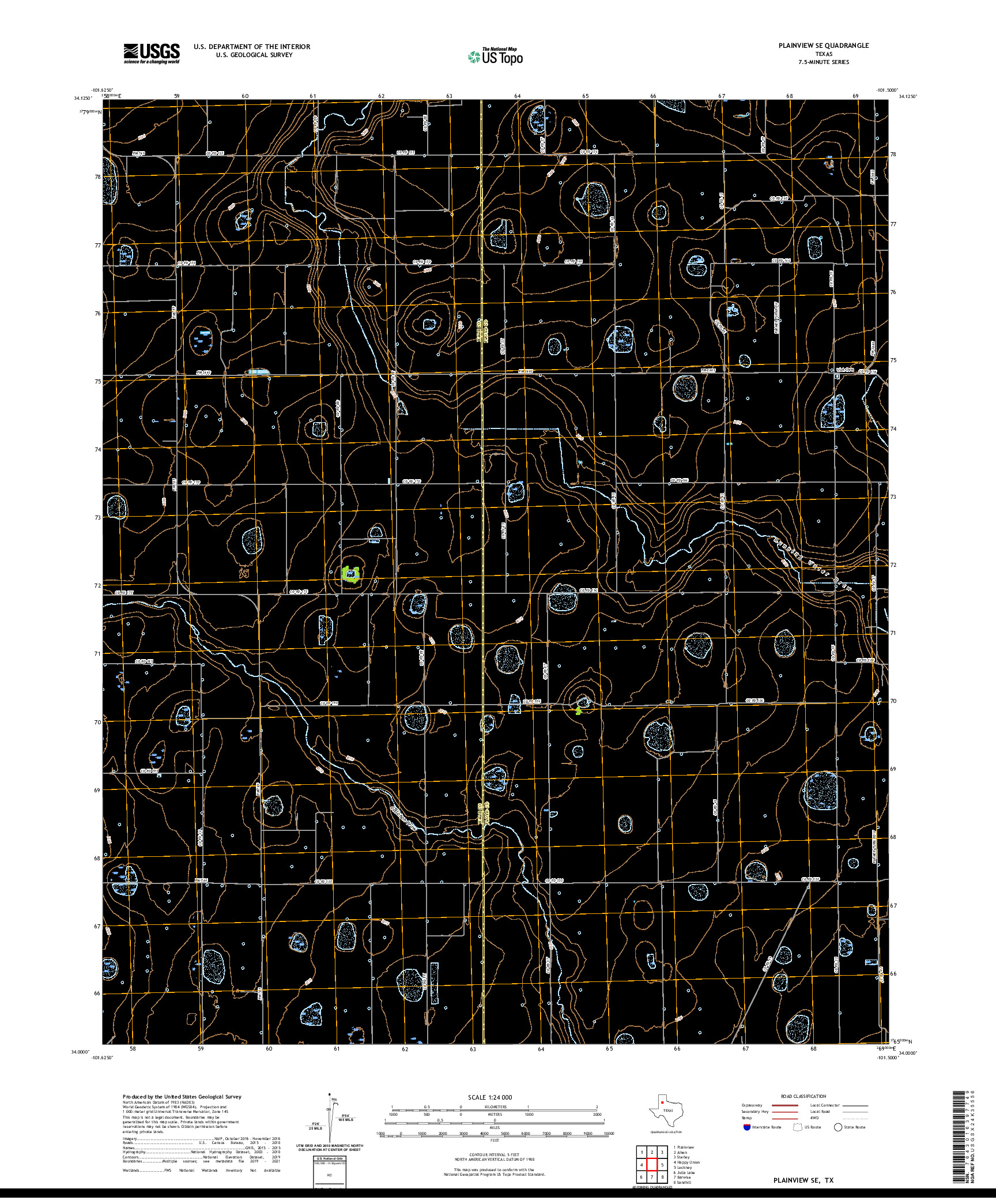 US TOPO 7.5-MINUTE MAP FOR PLAINVIEW SE, TX