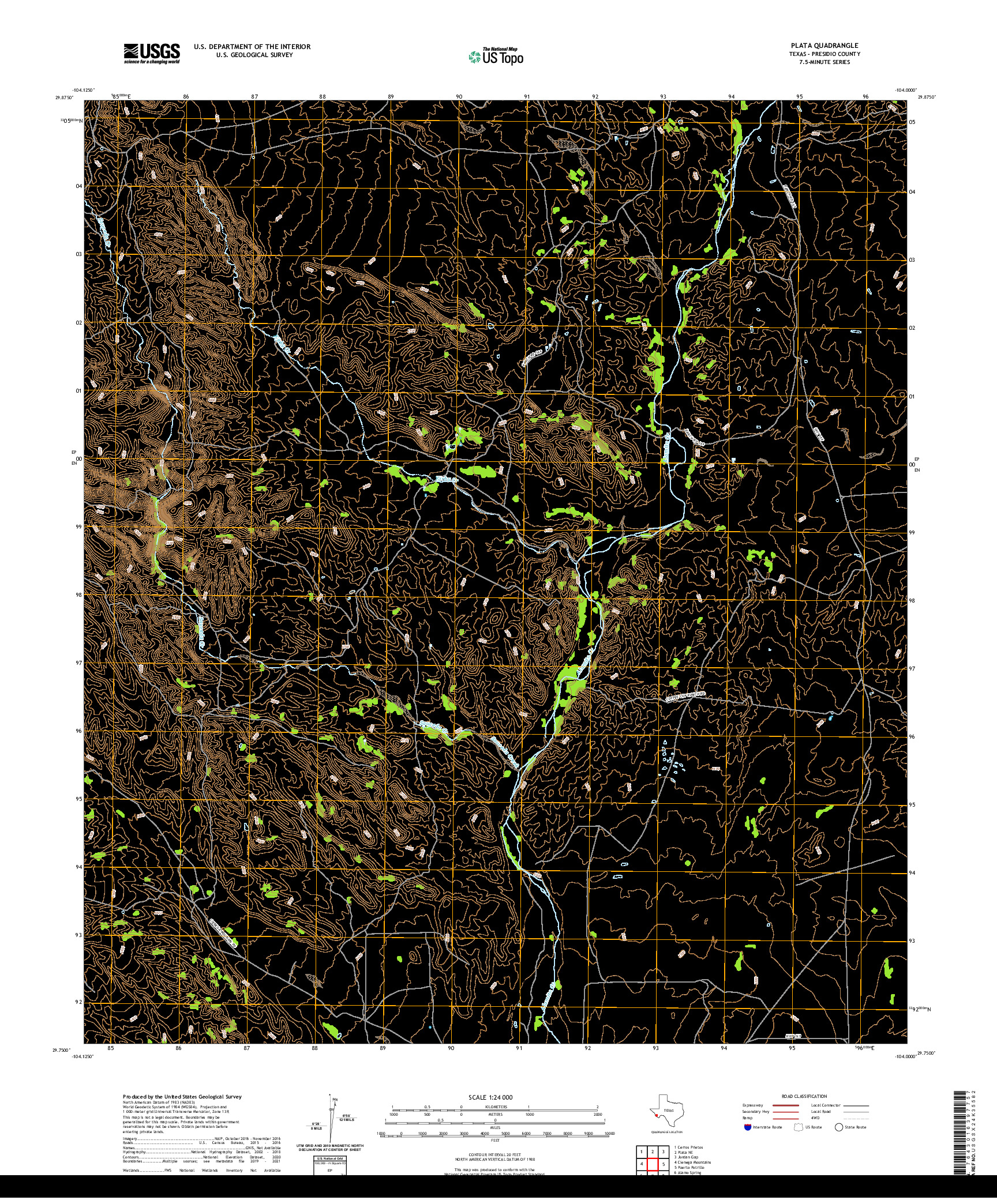 US TOPO 7.5-MINUTE MAP FOR PLATA, TX