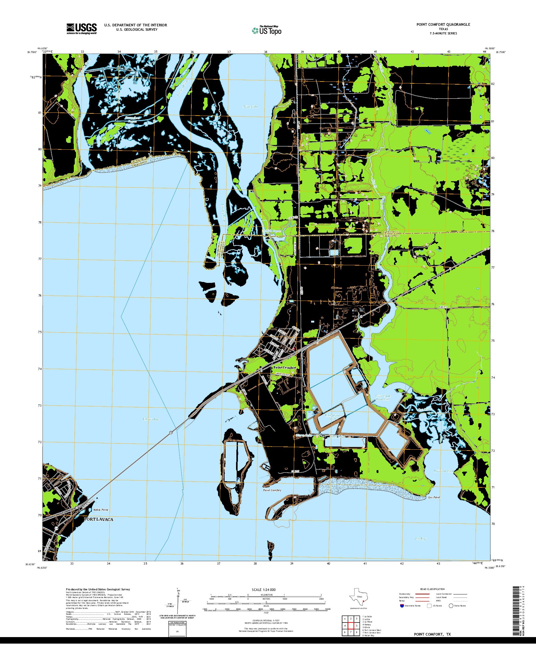 US TOPO 7.5-MINUTE MAP FOR POINT COMFORT, TX