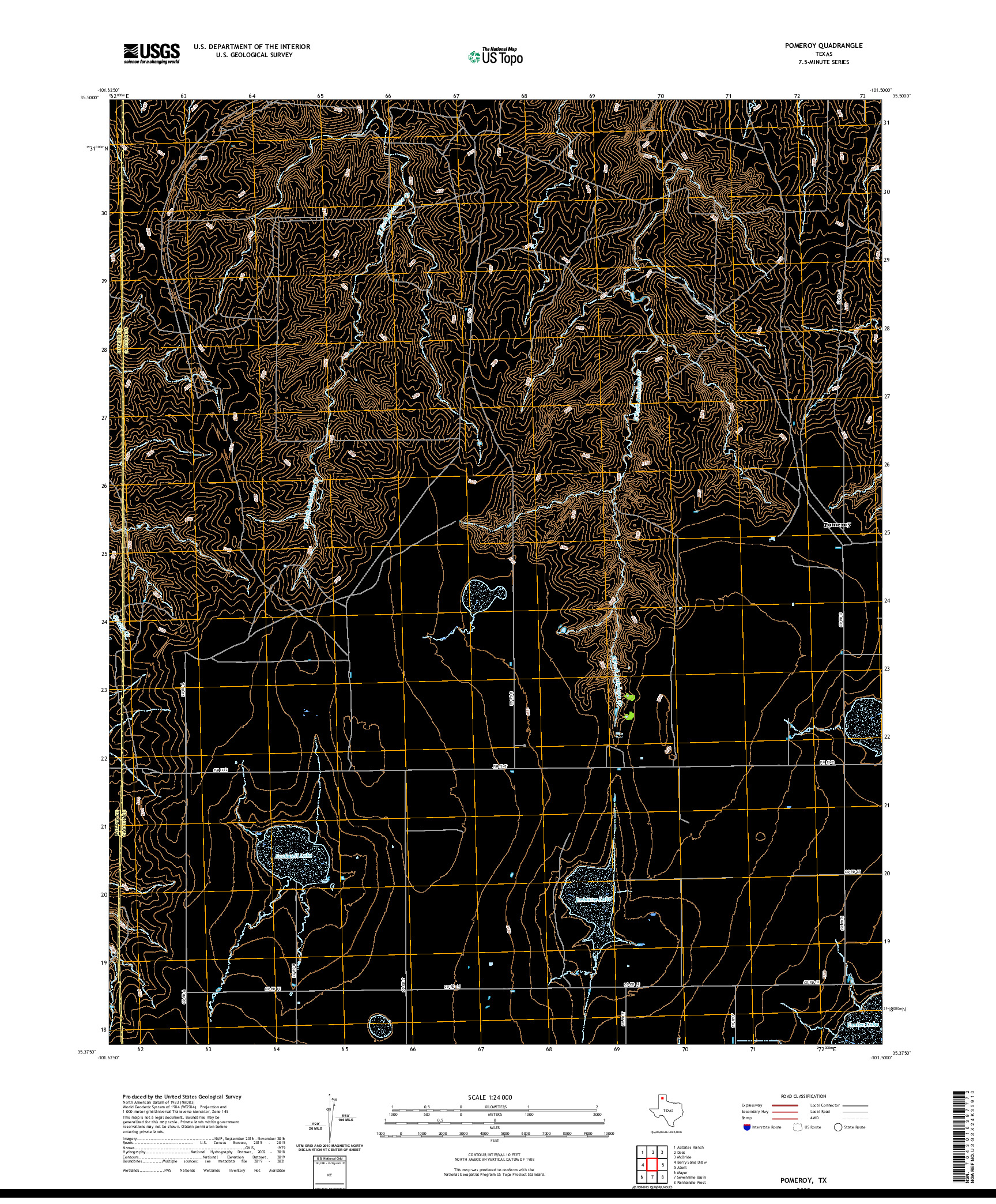 US TOPO 7.5-MINUTE MAP FOR POMEROY, TX