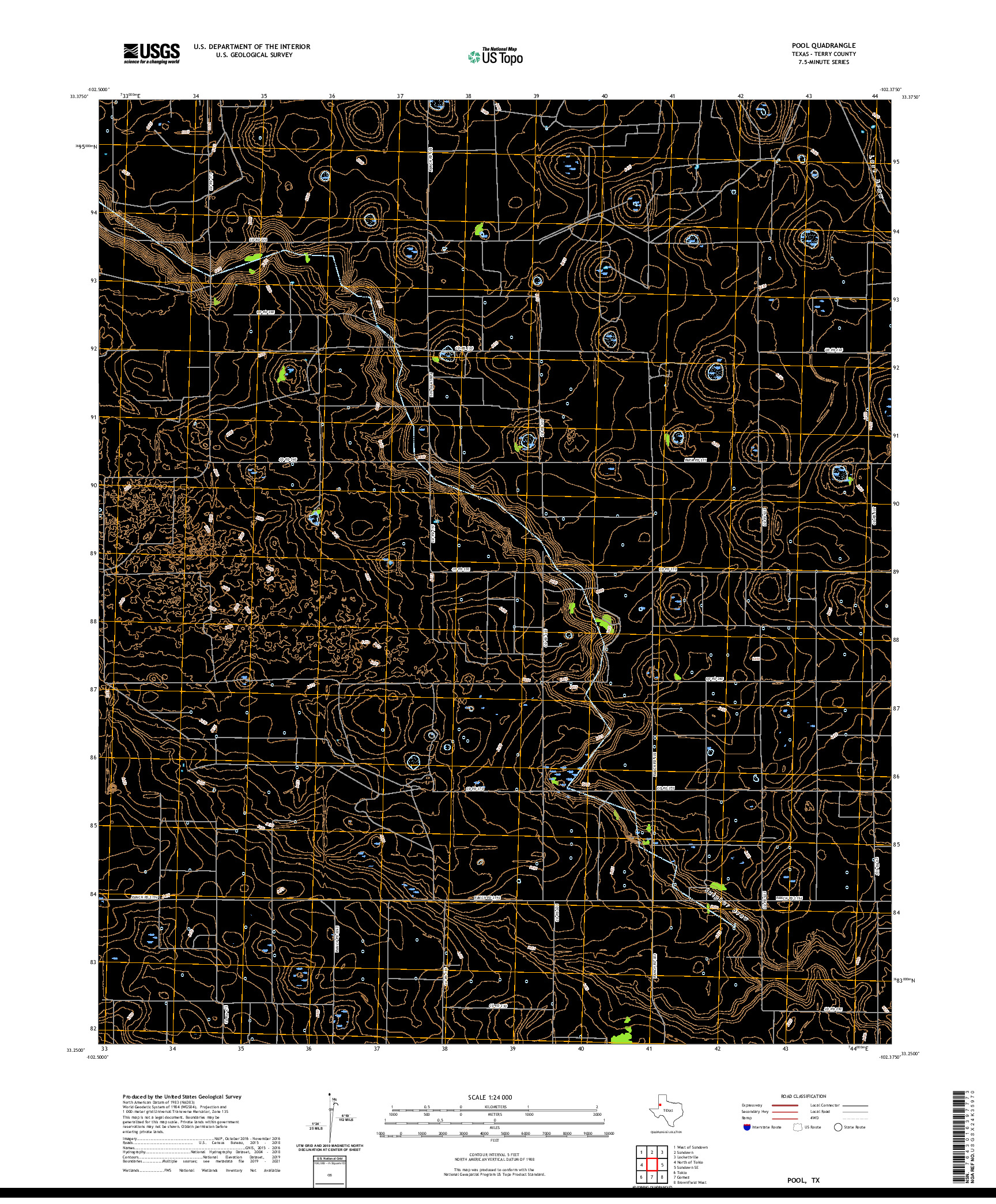 US TOPO 7.5-MINUTE MAP FOR POOL, TX