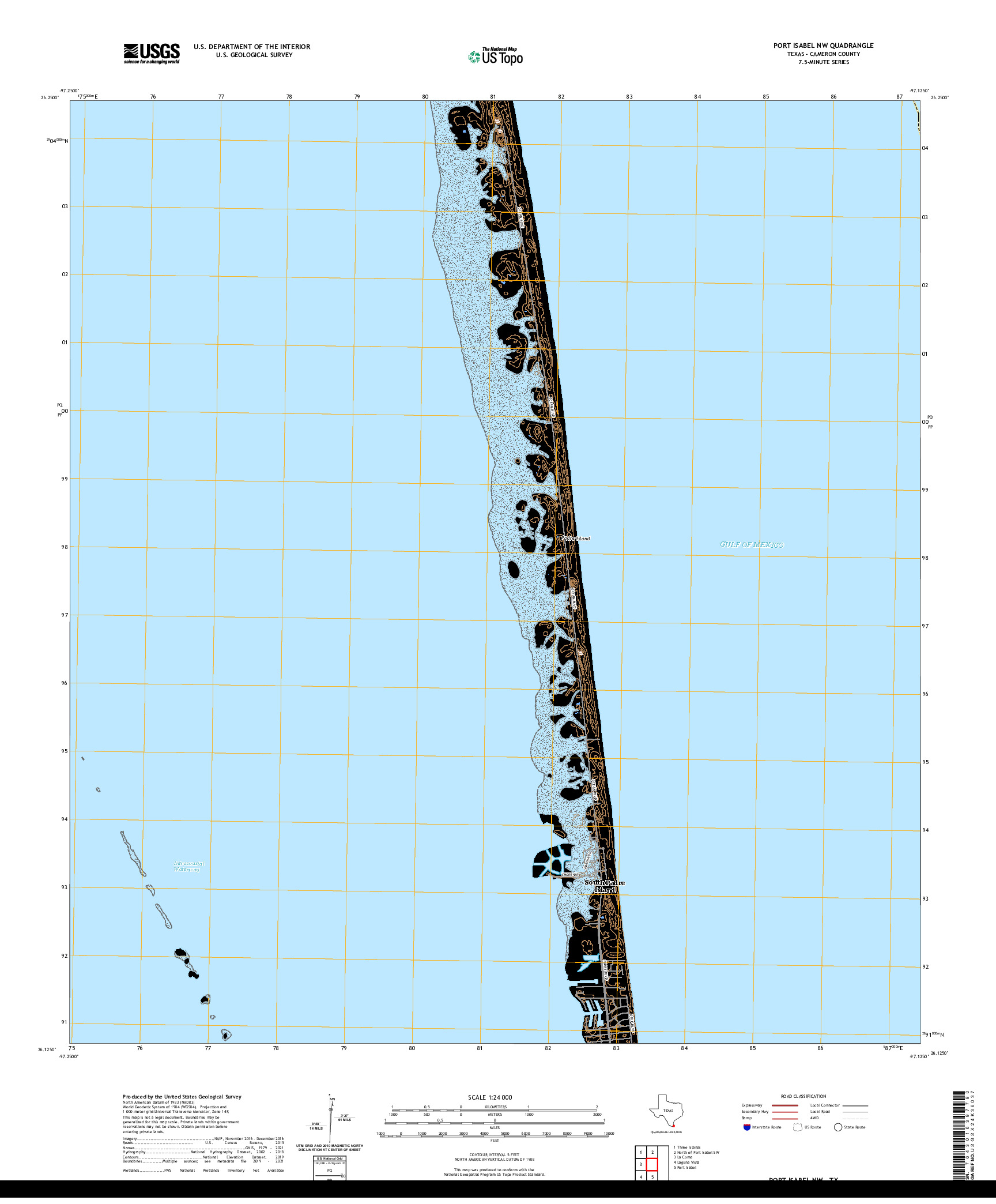 US TOPO 7.5-MINUTE MAP FOR PORT ISABEL NW, TX