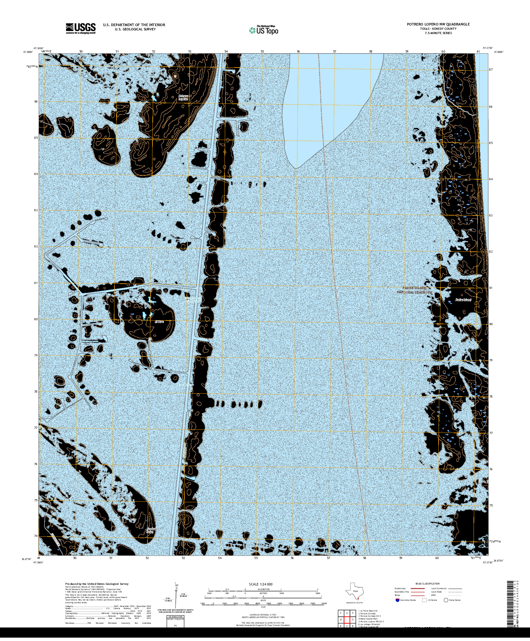 US TOPO 7.5-MINUTE MAP FOR POTRERO LOPENO NW, TX