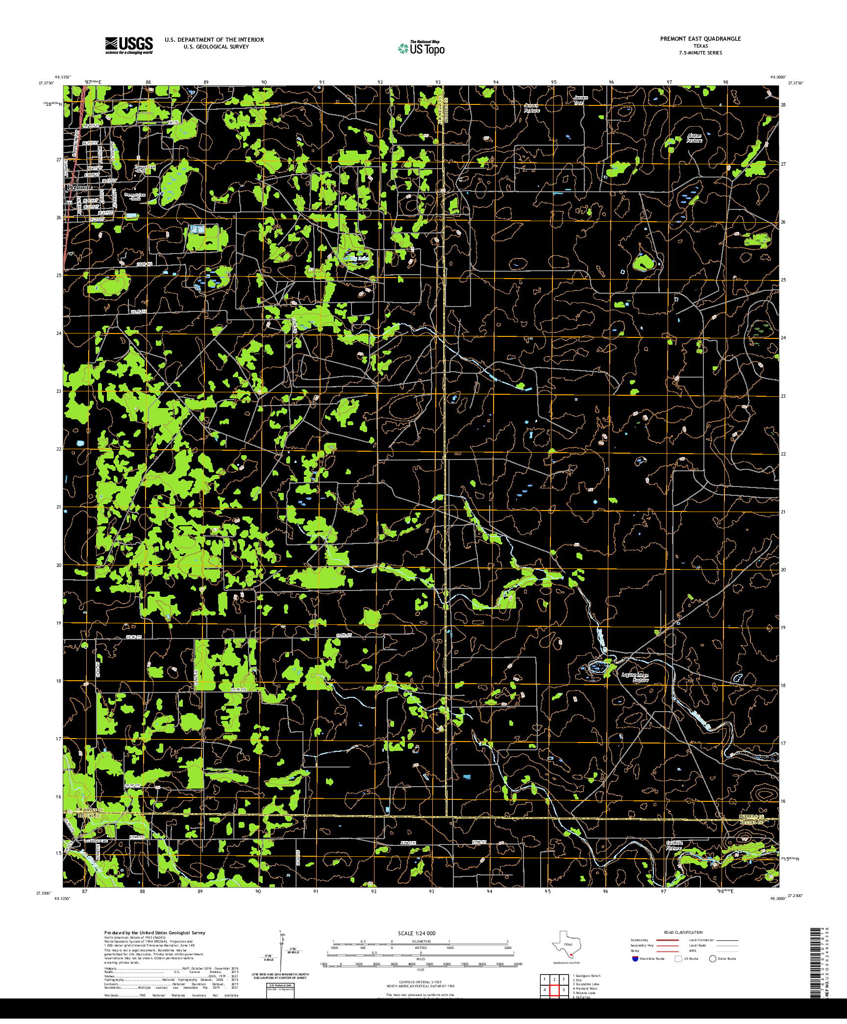 US TOPO 7.5-MINUTE MAP FOR PREMONT EAST, TX