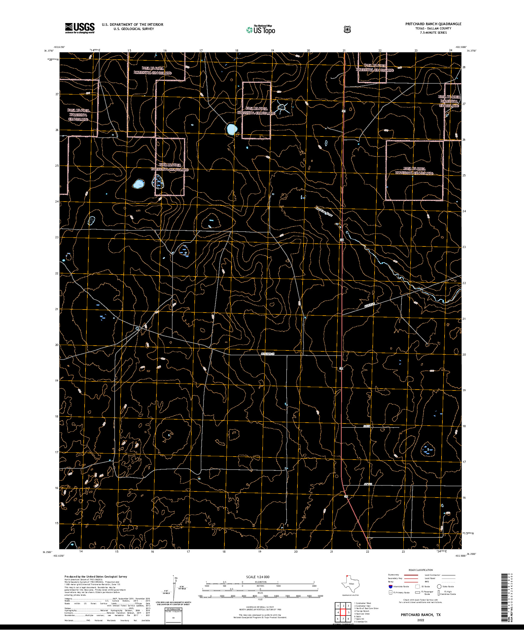 US TOPO 7.5-MINUTE MAP FOR PRITCHARD RANCH, TX