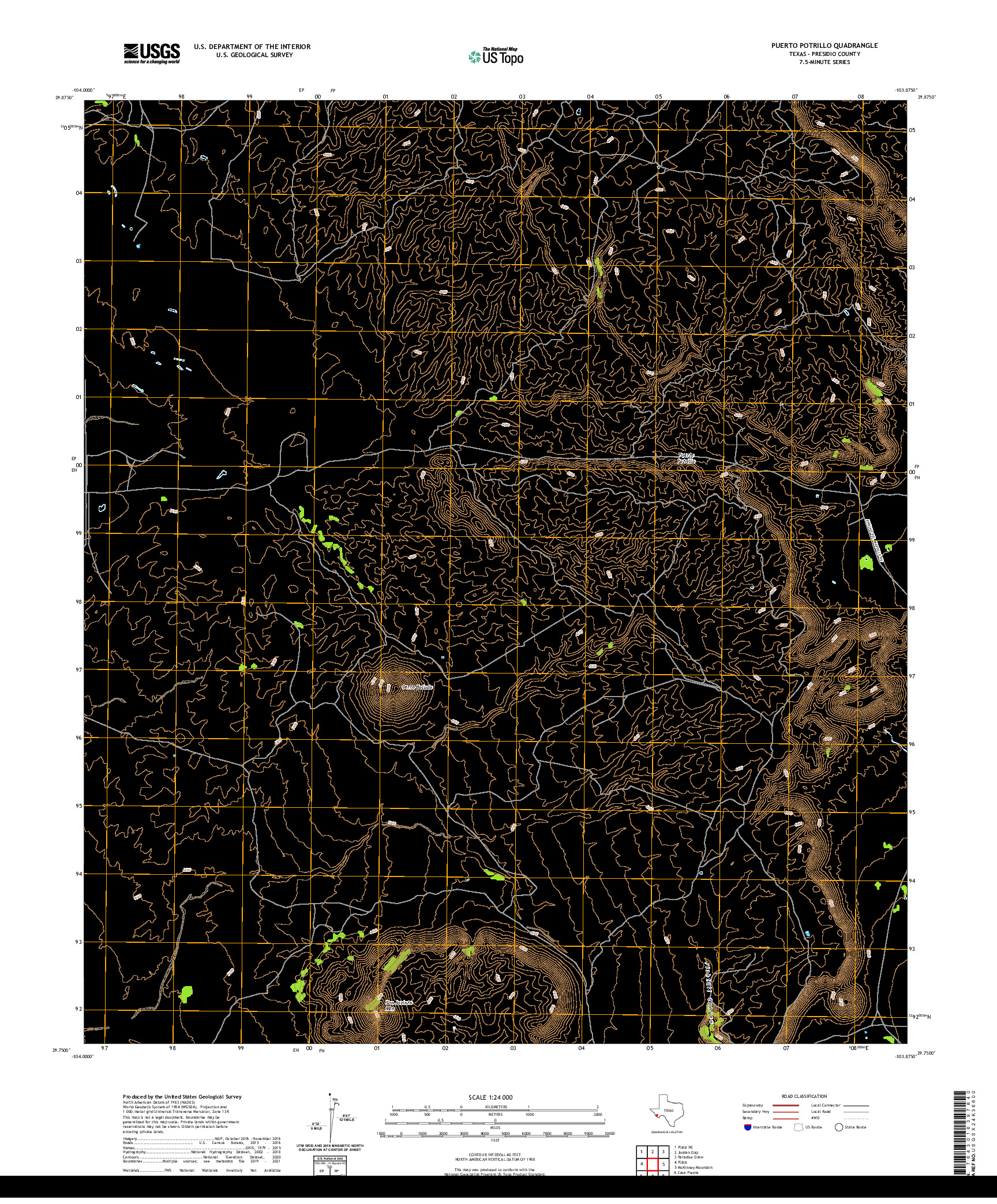 US TOPO 7.5-MINUTE MAP FOR PUERTO POTRILLO, TX