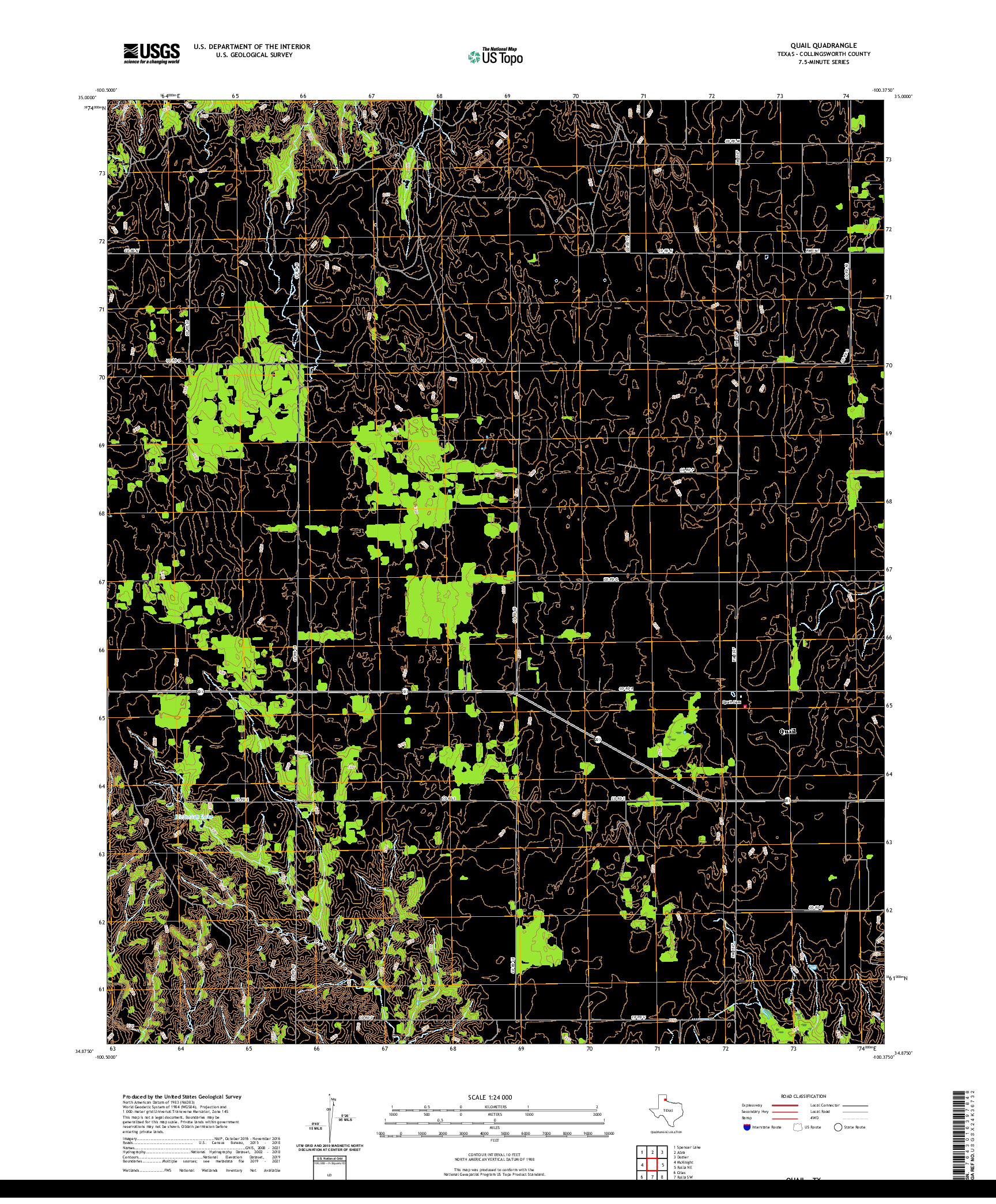 US TOPO 7.5-MINUTE MAP FOR QUAIL, TX