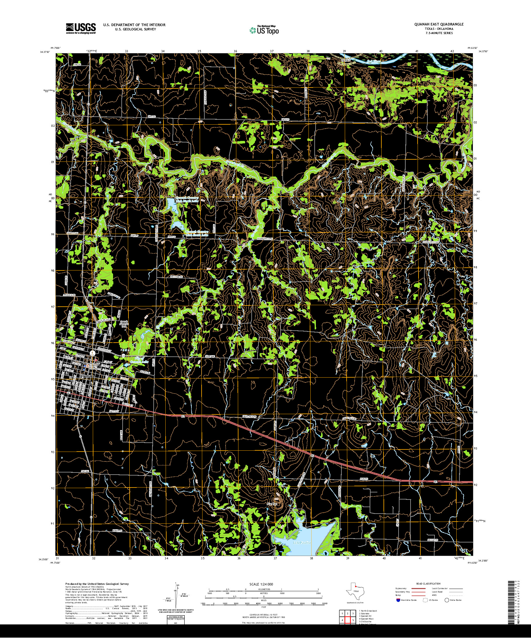 US TOPO 7.5-MINUTE MAP FOR QUANAH EAST, TX,OK