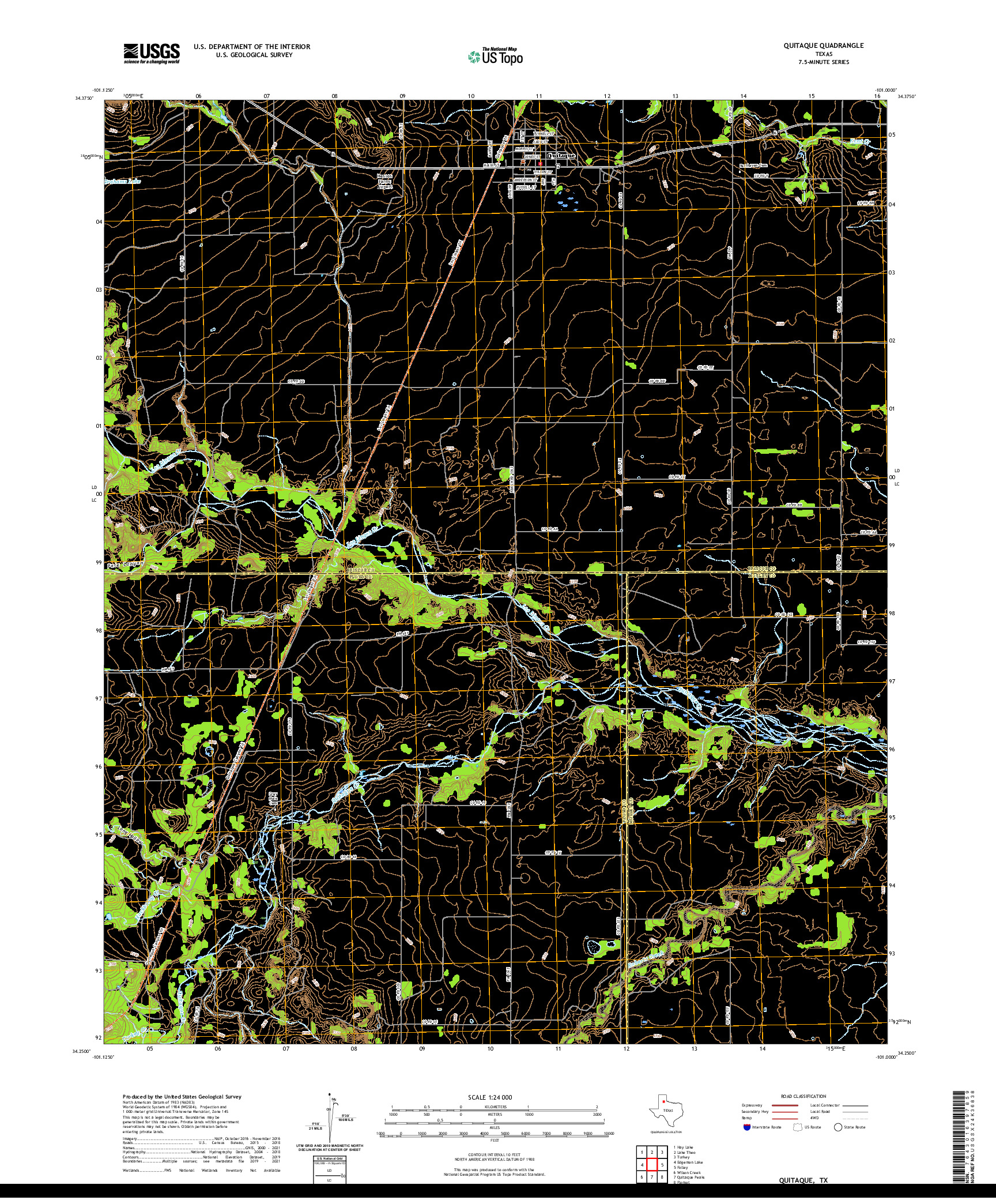 US TOPO 7.5-MINUTE MAP FOR QUITAQUE, TX