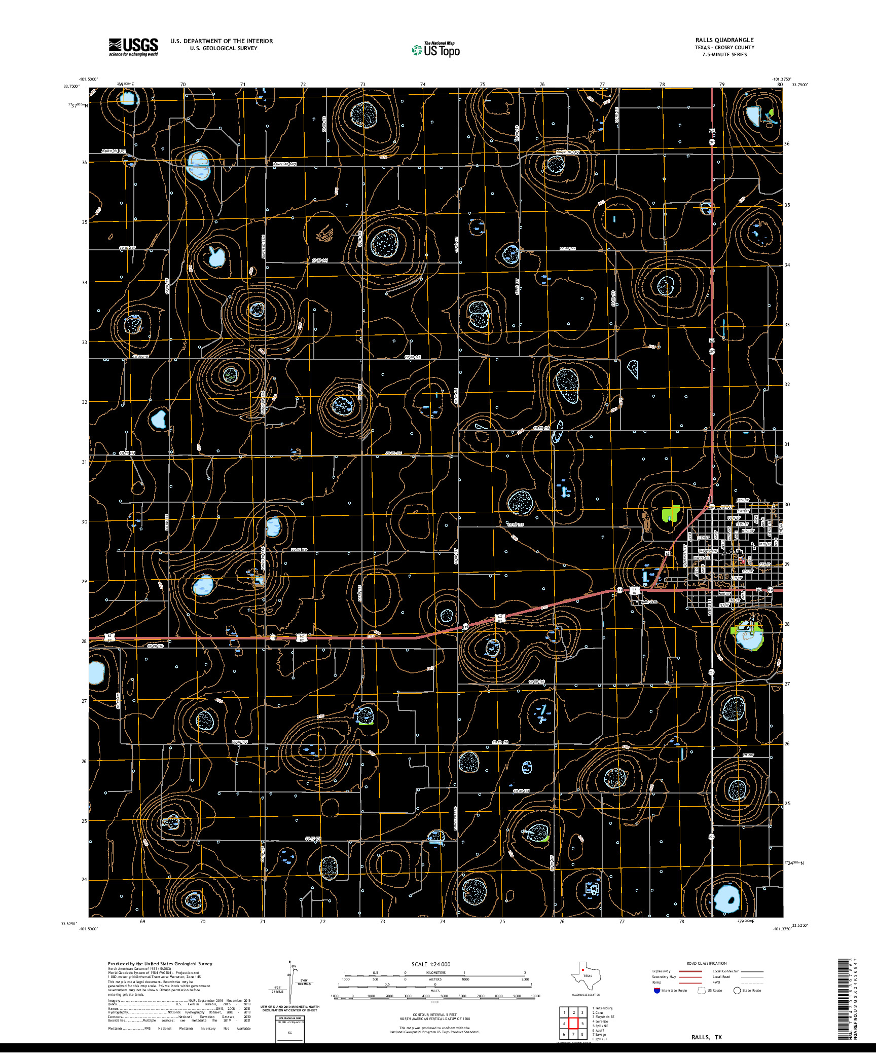 US TOPO 7.5-MINUTE MAP FOR RALLS, TX