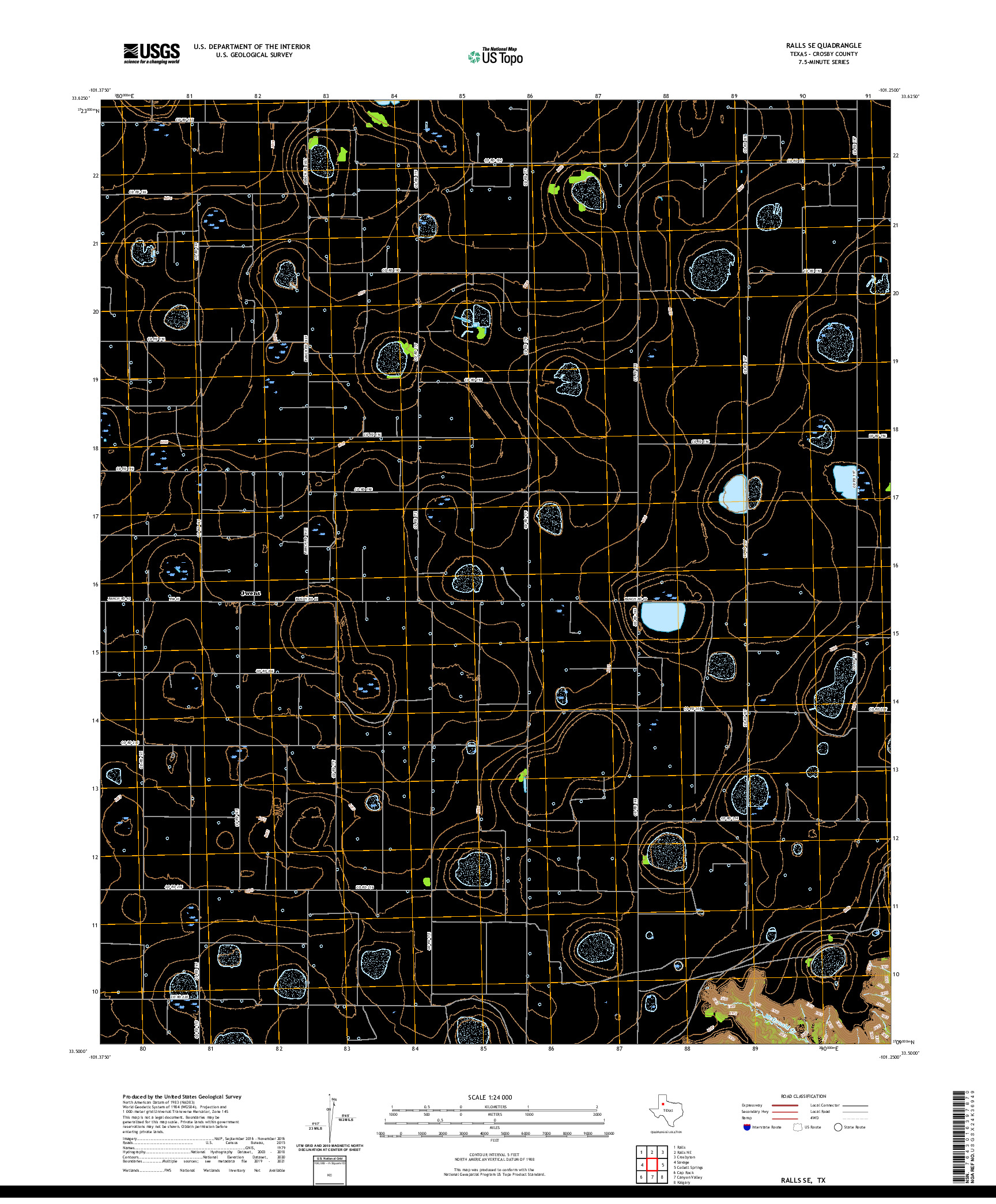 US TOPO 7.5-MINUTE MAP FOR RALLS SE, TX