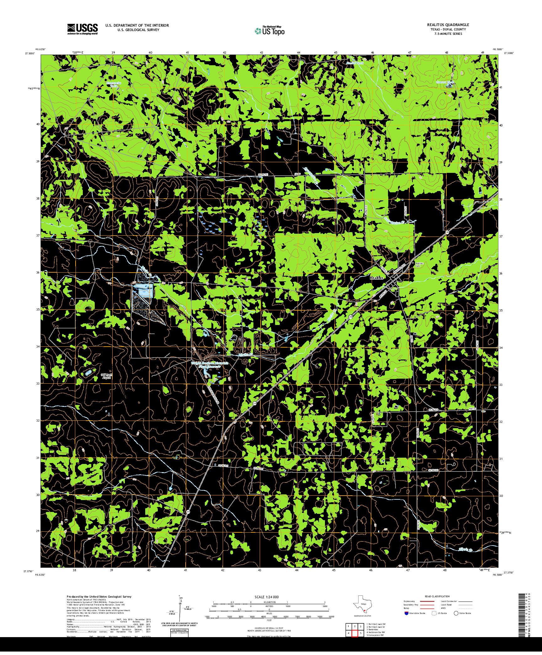 US TOPO 7.5-MINUTE MAP FOR REALITOS, TX