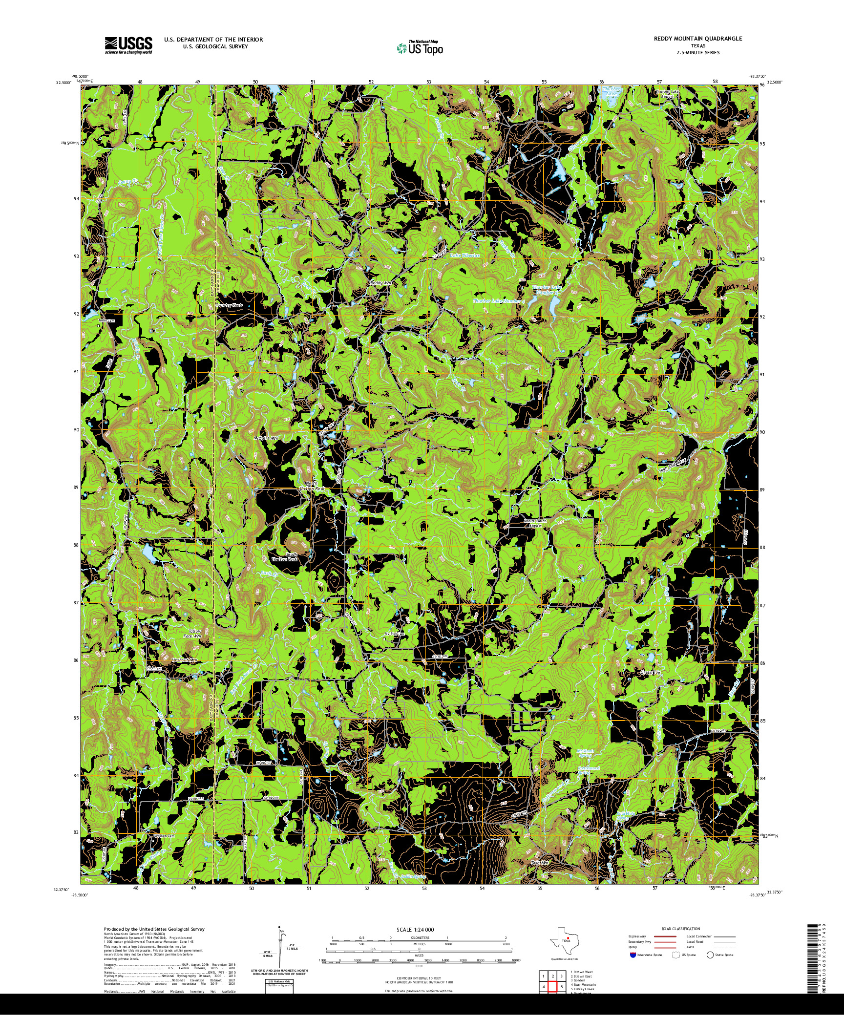 US TOPO 7.5-MINUTE MAP FOR REDDY MOUNTAIN, TX