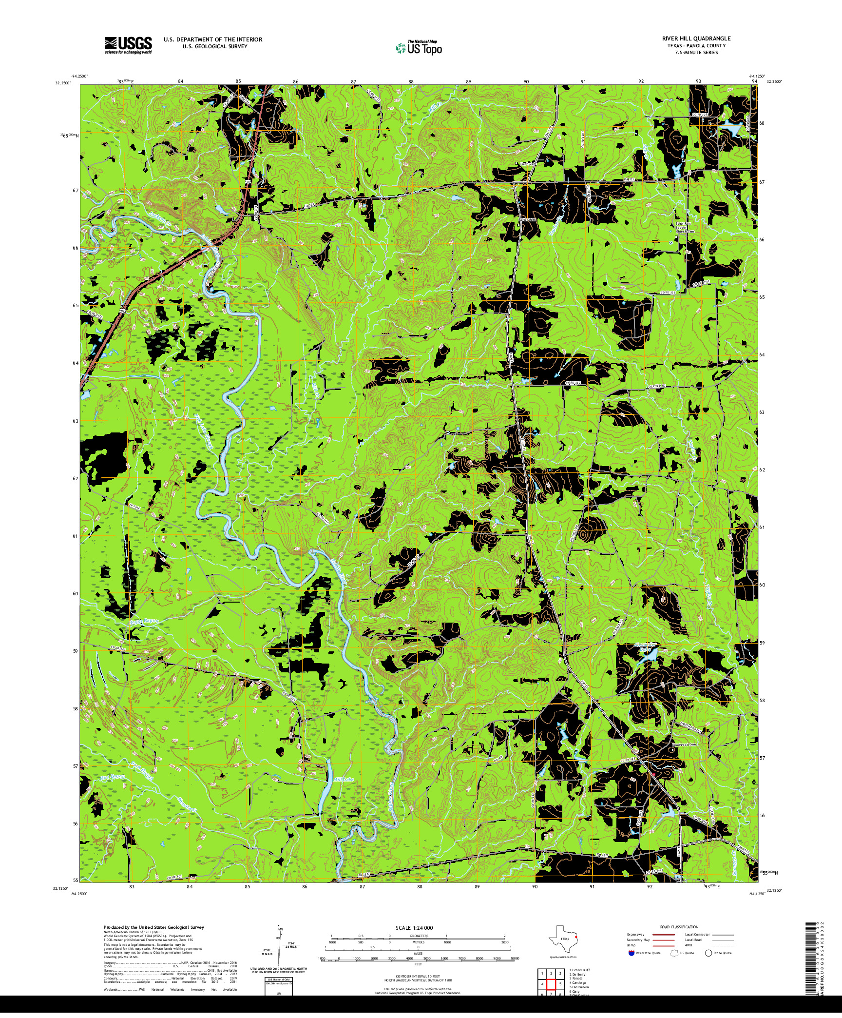 US TOPO 7.5-MINUTE MAP FOR RIVER HILL, TX