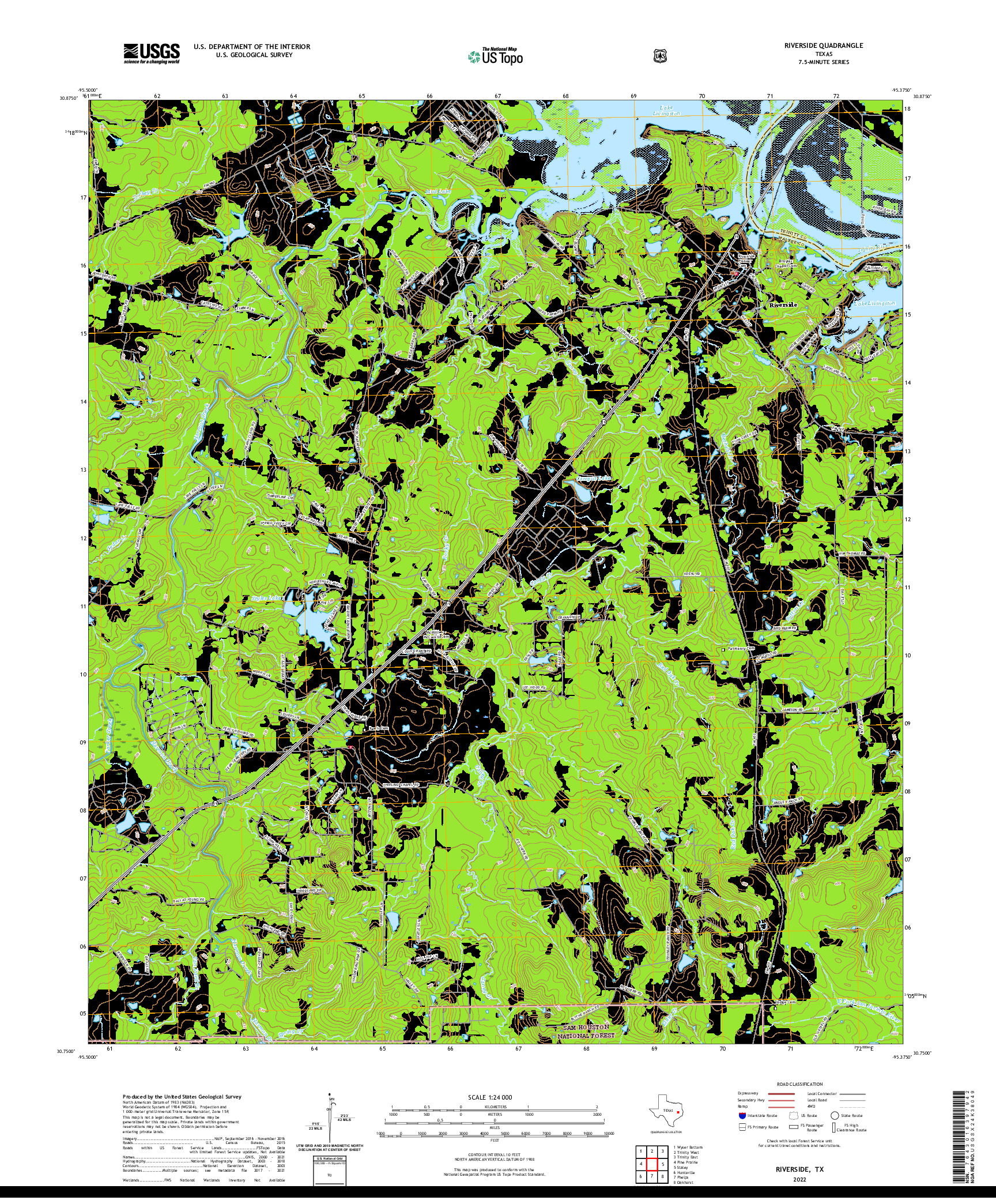 US TOPO 7.5-MINUTE MAP FOR RIVERSIDE, TX