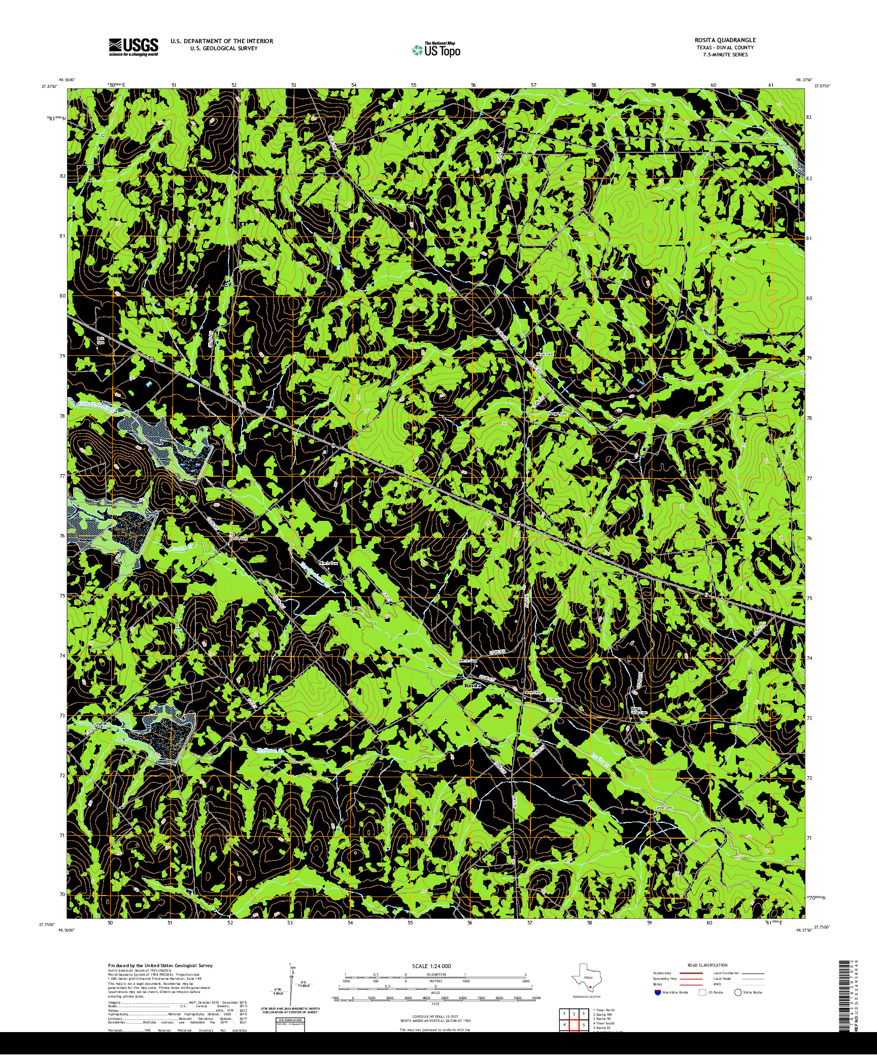 US TOPO 7.5-MINUTE MAP FOR ROSITA, TX