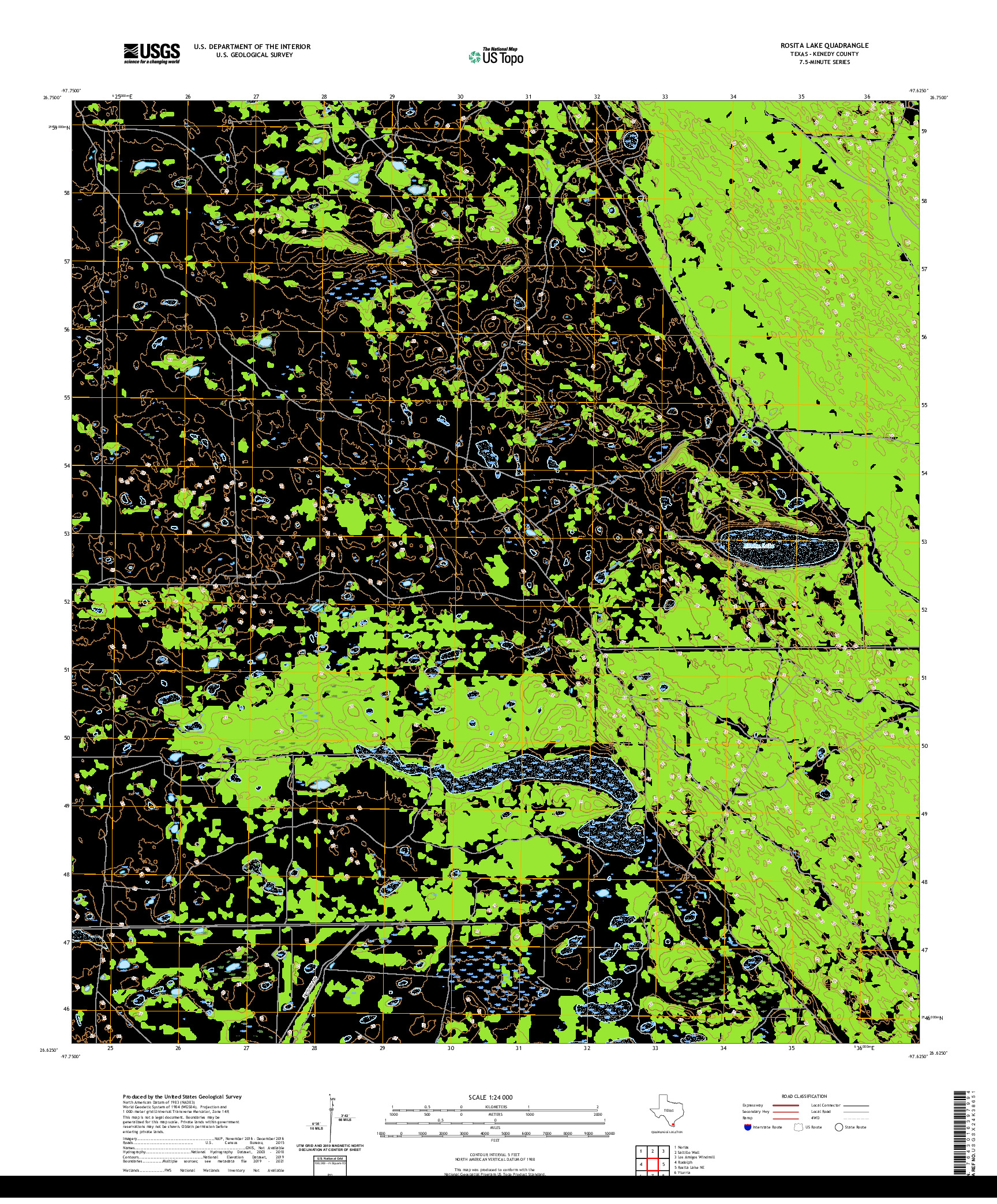 US TOPO 7.5-MINUTE MAP FOR ROSITA LAKE, TX