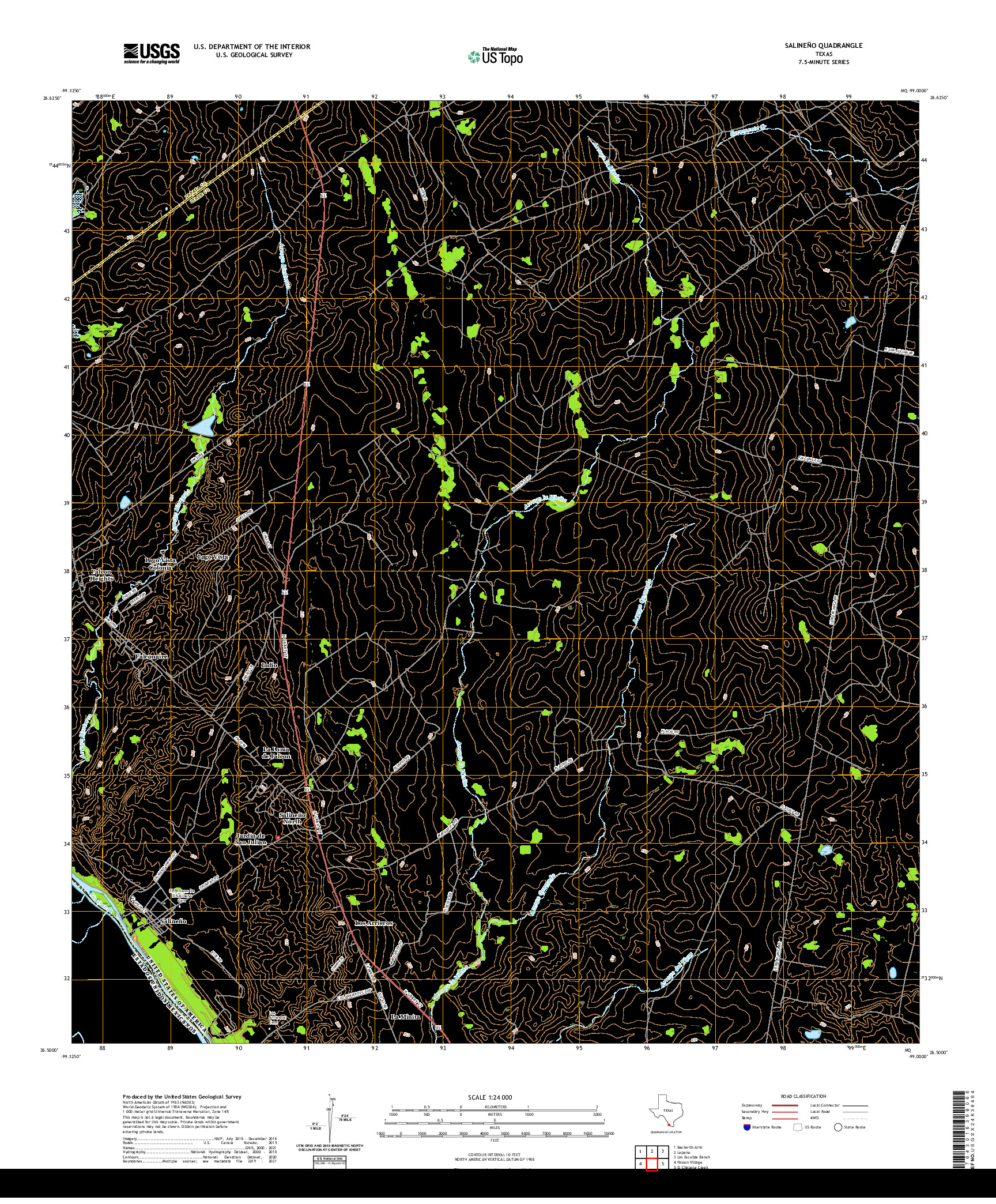 US TOPO 7.5-MINUTE MAP FOR SALINENO, TX,TAM