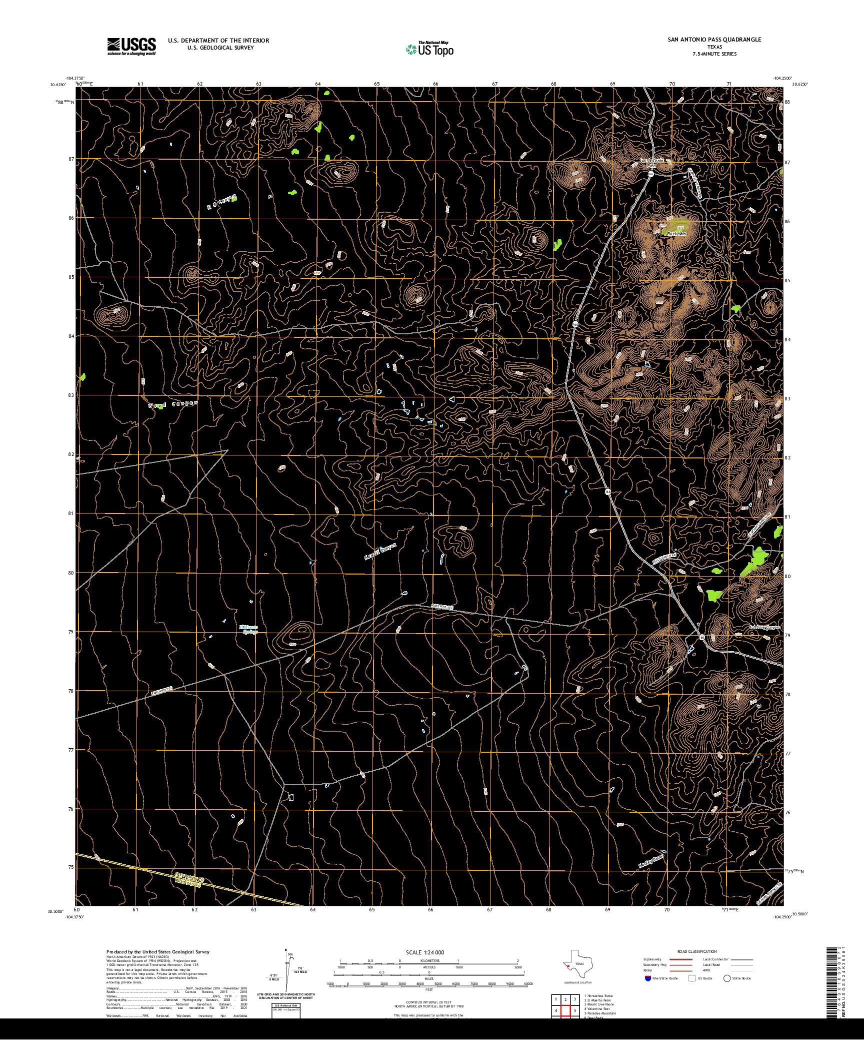 US TOPO 7.5-MINUTE MAP FOR SAN ANTONIO PASS, TX