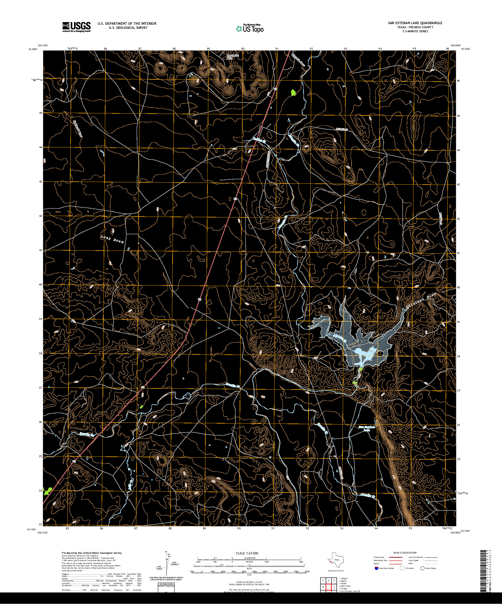 US TOPO 7.5-MINUTE MAP FOR SAN ESTEBAN LAKE, TX