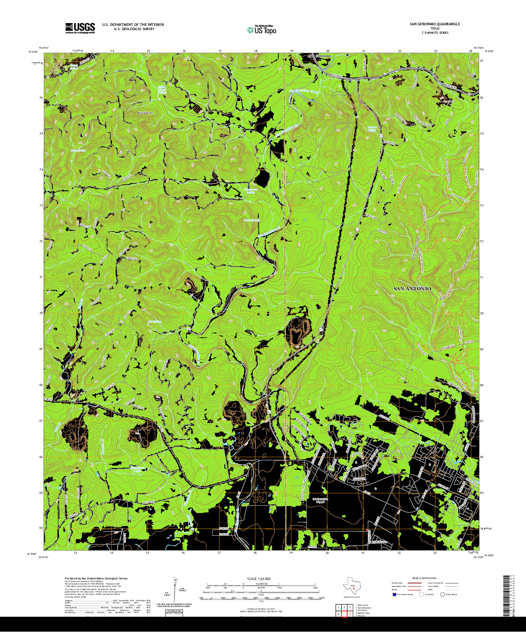 US TOPO 7.5-MINUTE MAP FOR SAN GERONIMO, TX