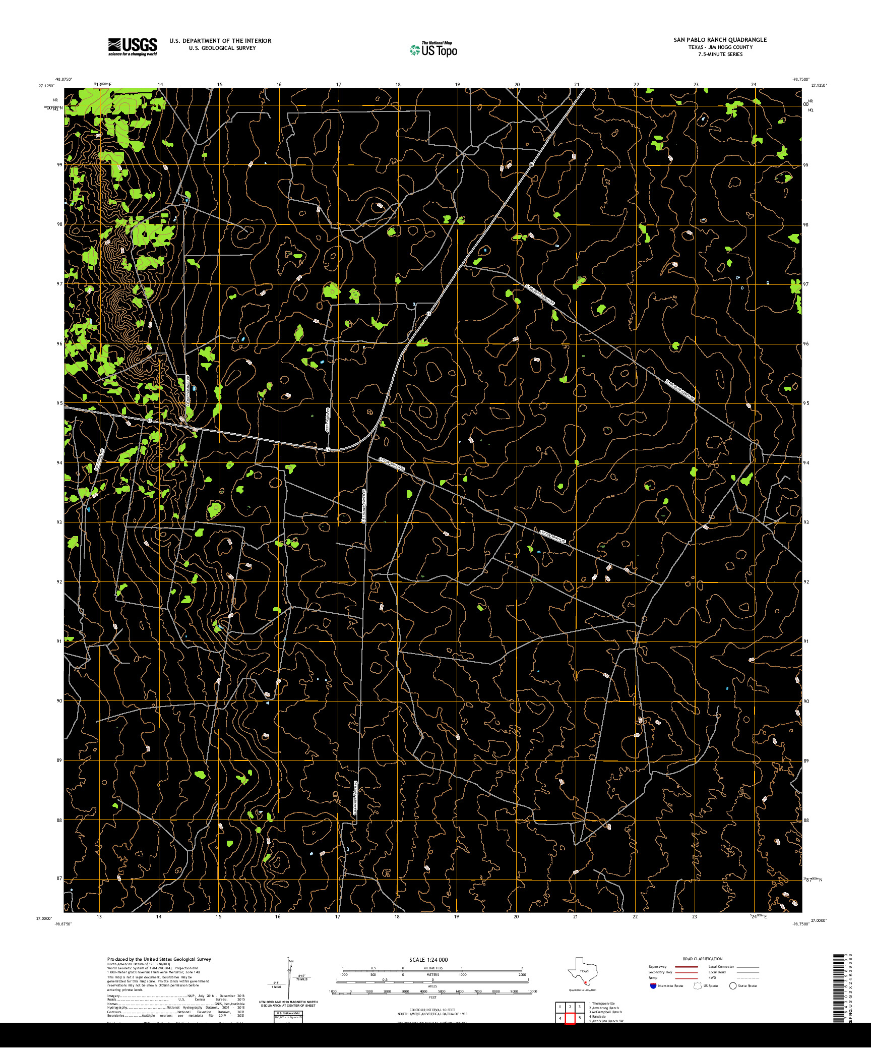 US TOPO 7.5-MINUTE MAP FOR SAN PABLO RANCH, TX