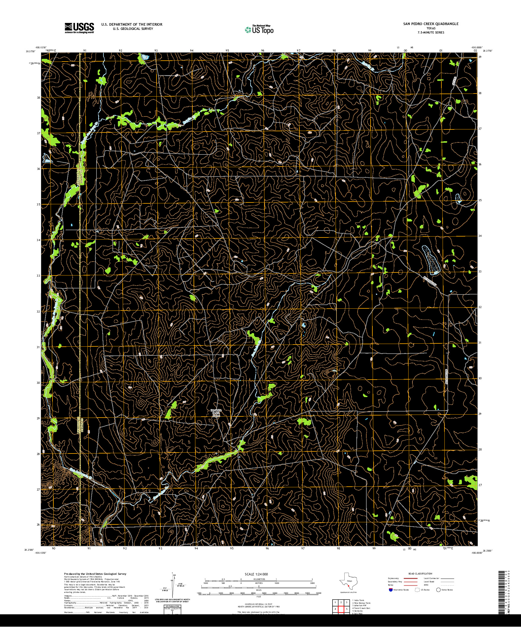 US TOPO 7.5-MINUTE MAP FOR SAN PEDRO CREEK, TX