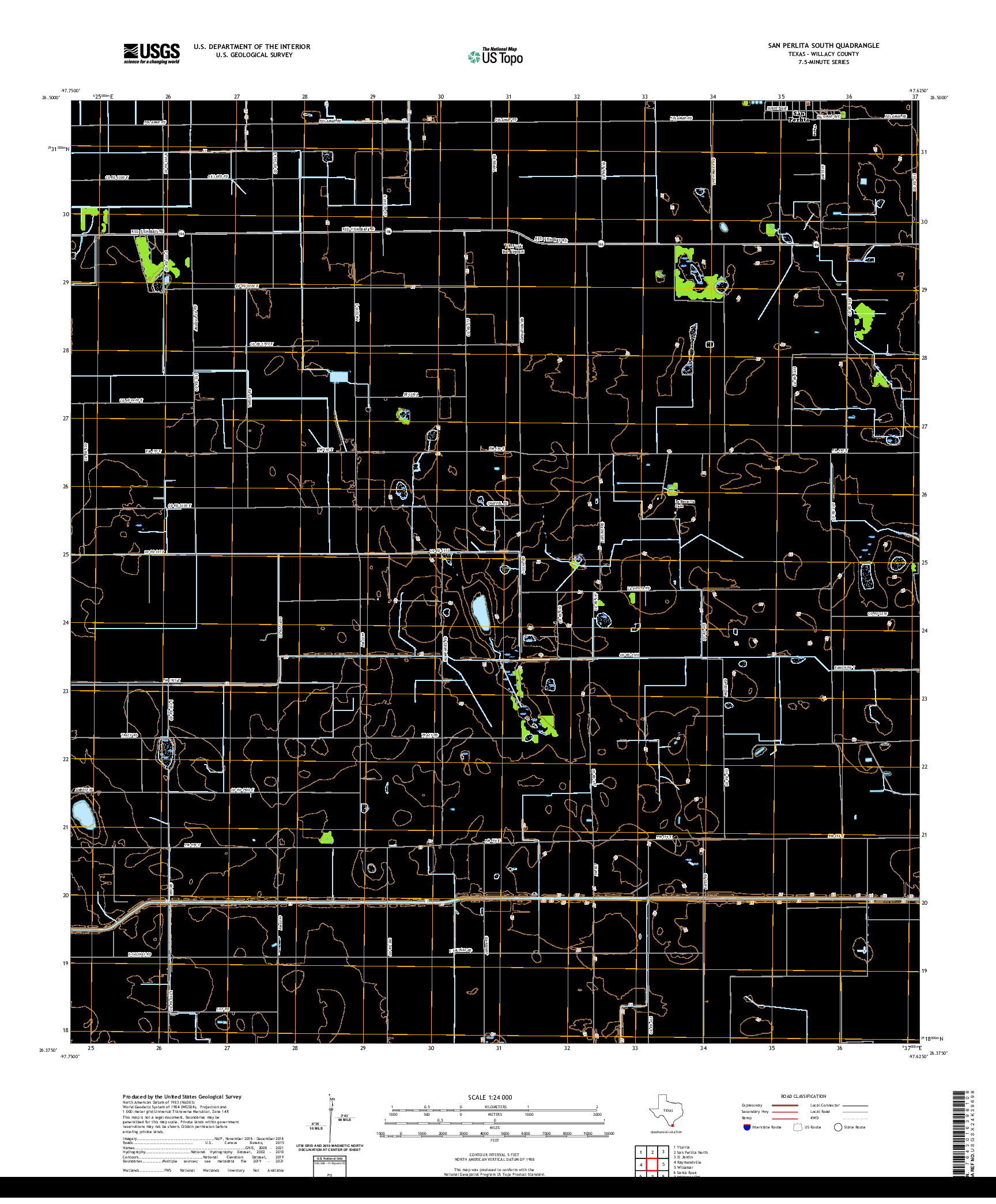 US TOPO 7.5-MINUTE MAP FOR SAN PERLITA SOUTH, TX