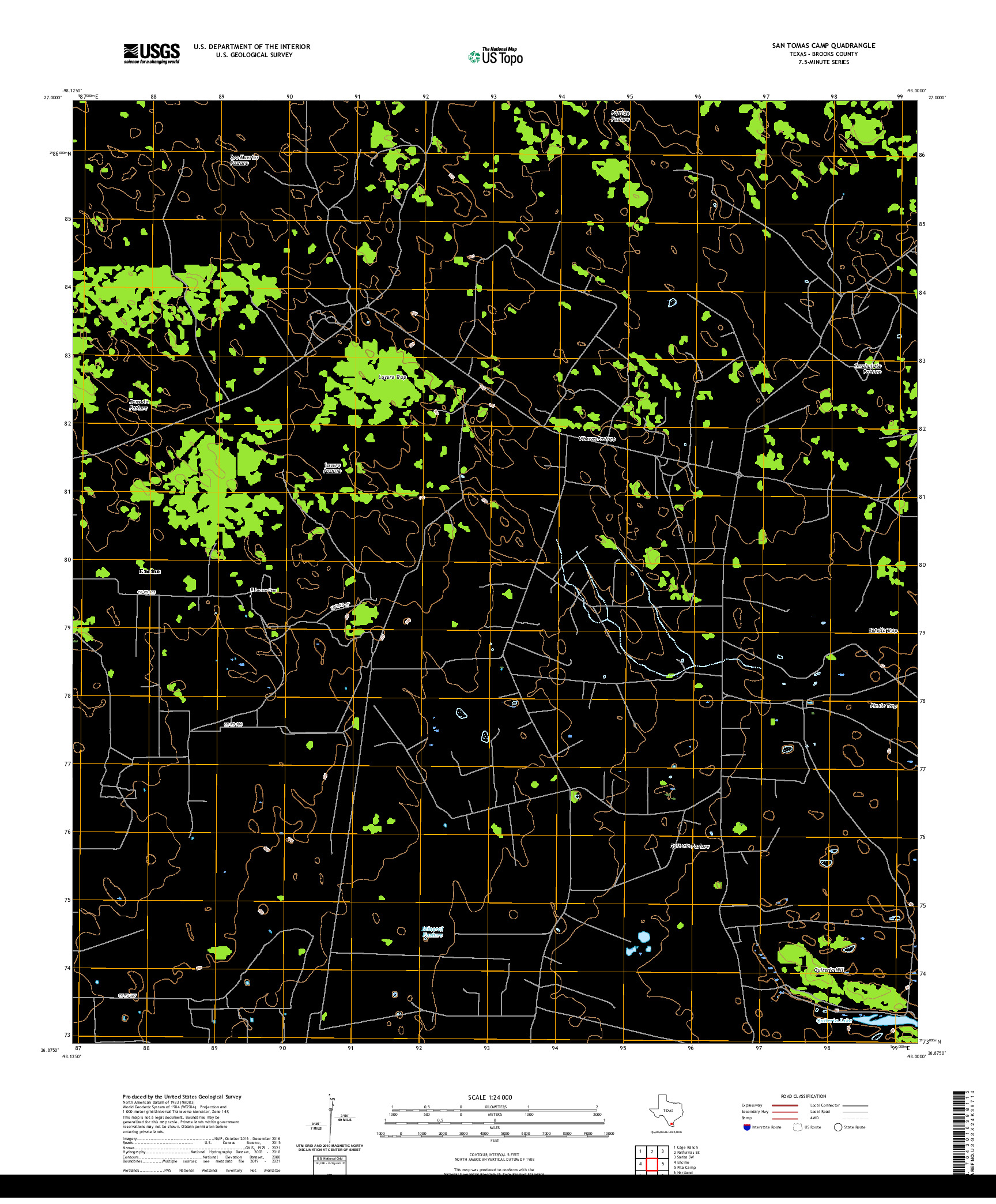 US TOPO 7.5-MINUTE MAP FOR SAN TOMAS CAMP, TX