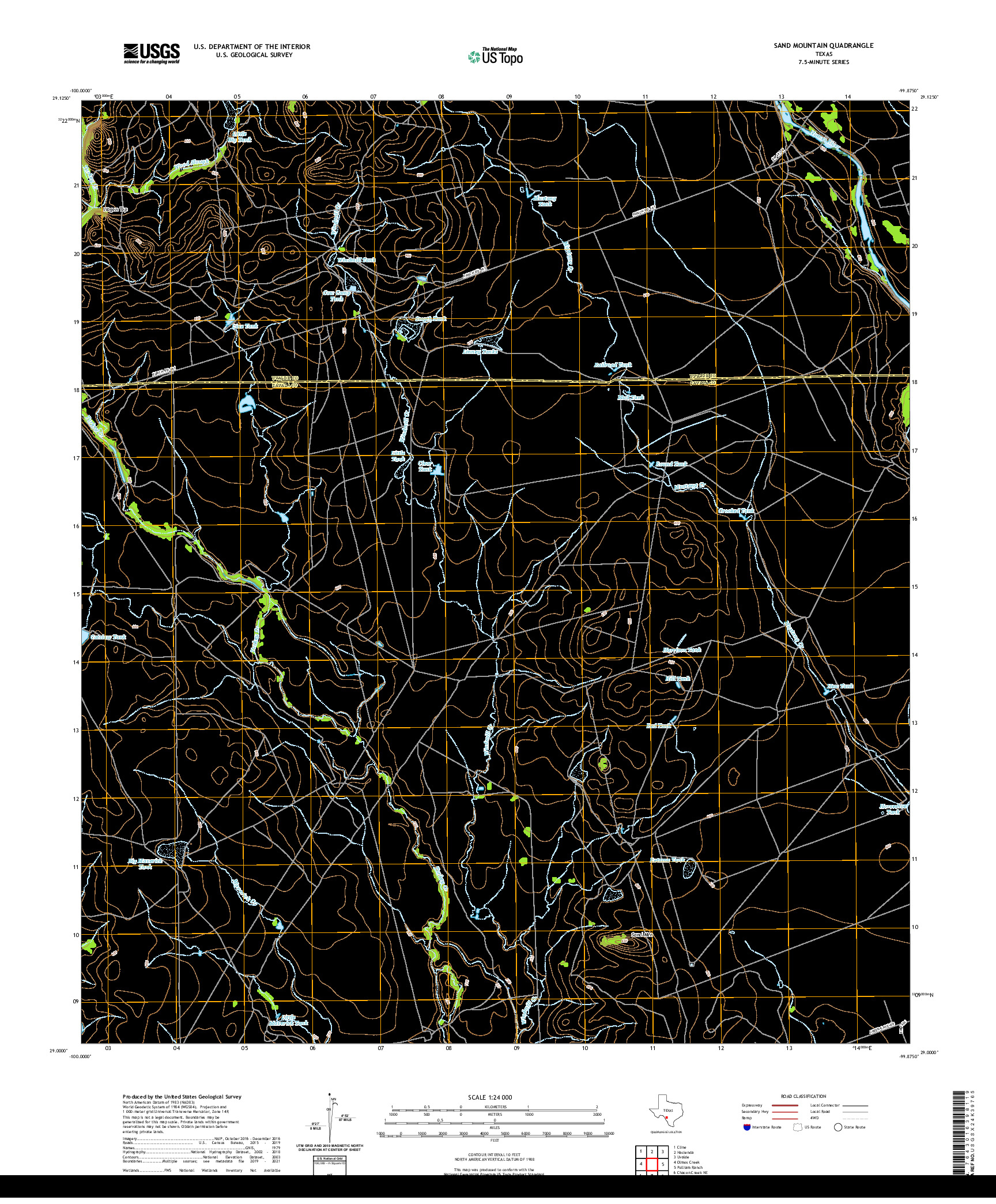 US TOPO 7.5-MINUTE MAP FOR SAND MOUNTAIN, TX