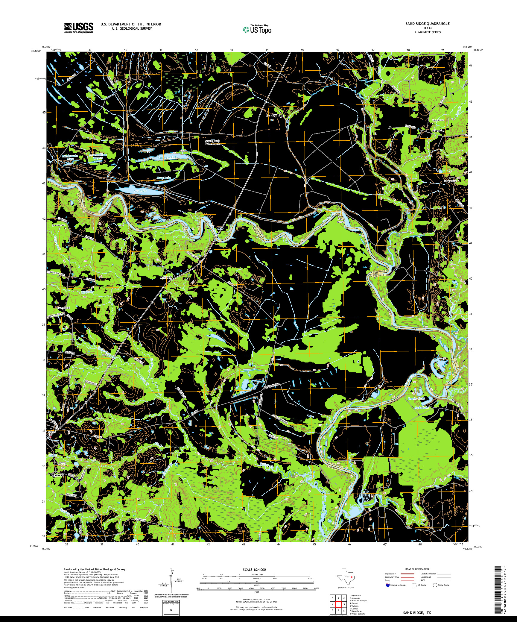 US TOPO 7.5-MINUTE MAP FOR SAND RIDGE, TX