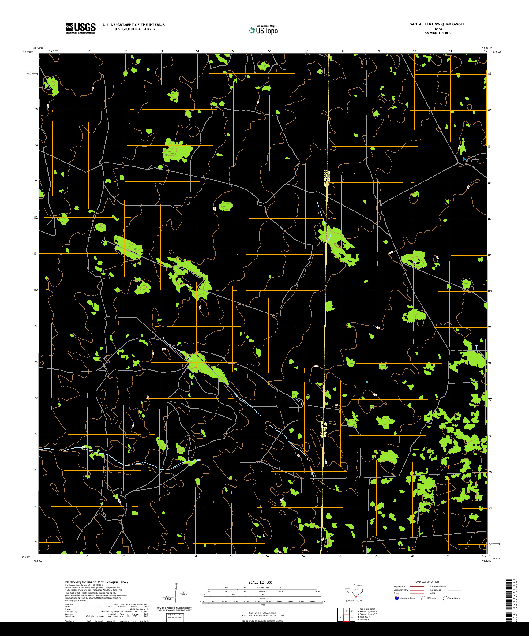 US TOPO 7.5-MINUTE MAP FOR SANTA ELENA NW, TX