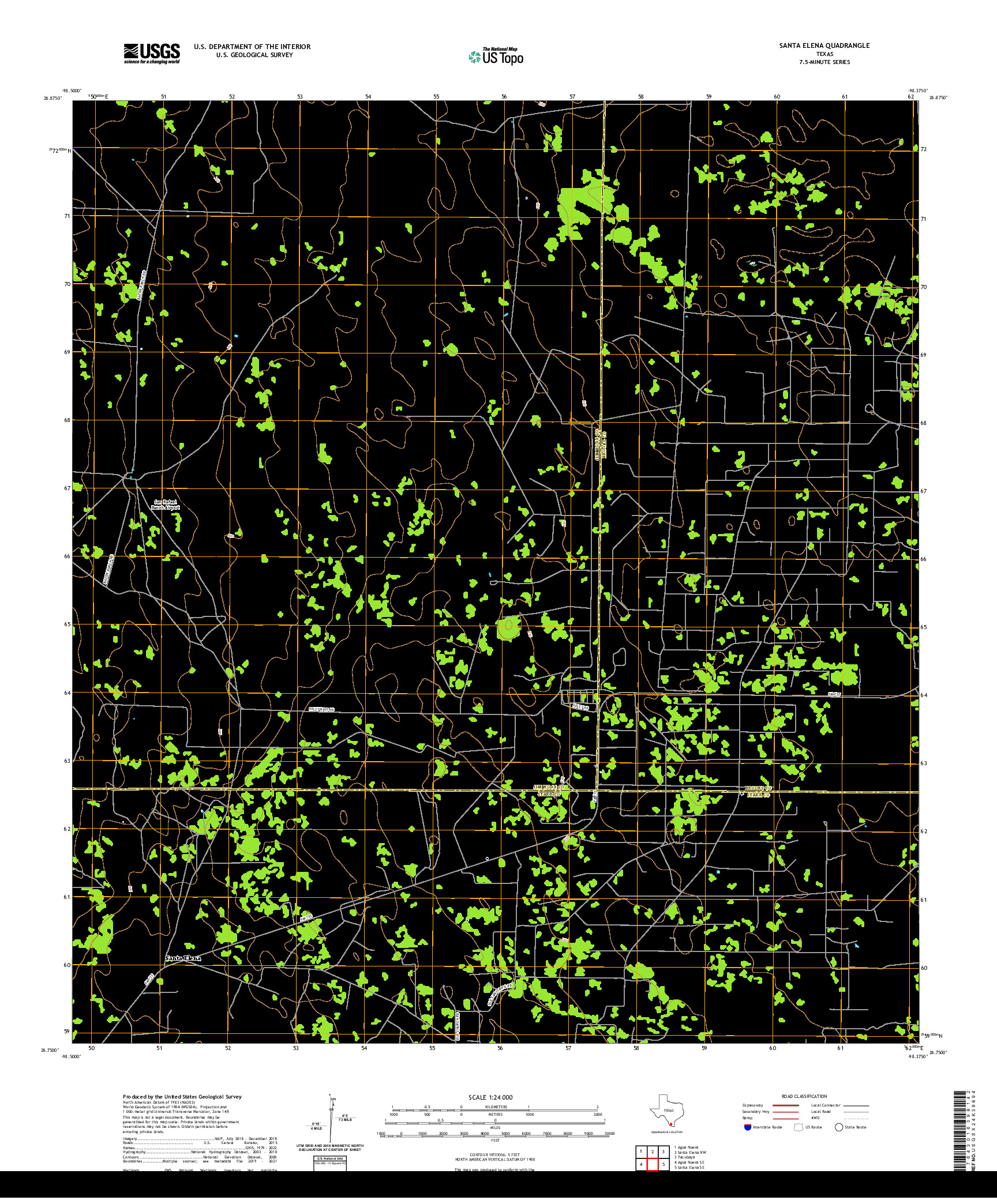 US TOPO 7.5-MINUTE MAP FOR SANTA ELENA, TX