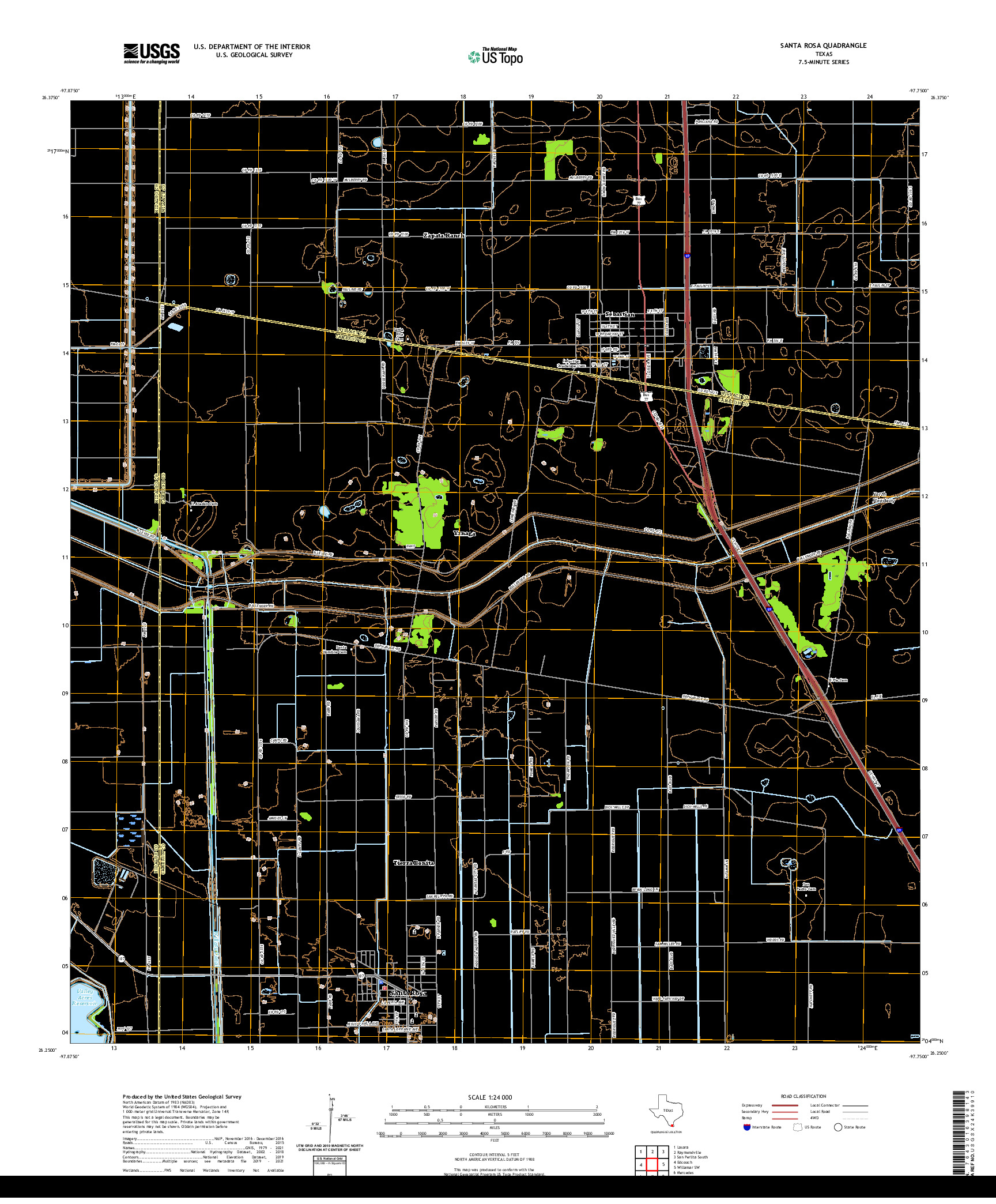 US TOPO 7.5-MINUTE MAP FOR SANTA ROSA, TX