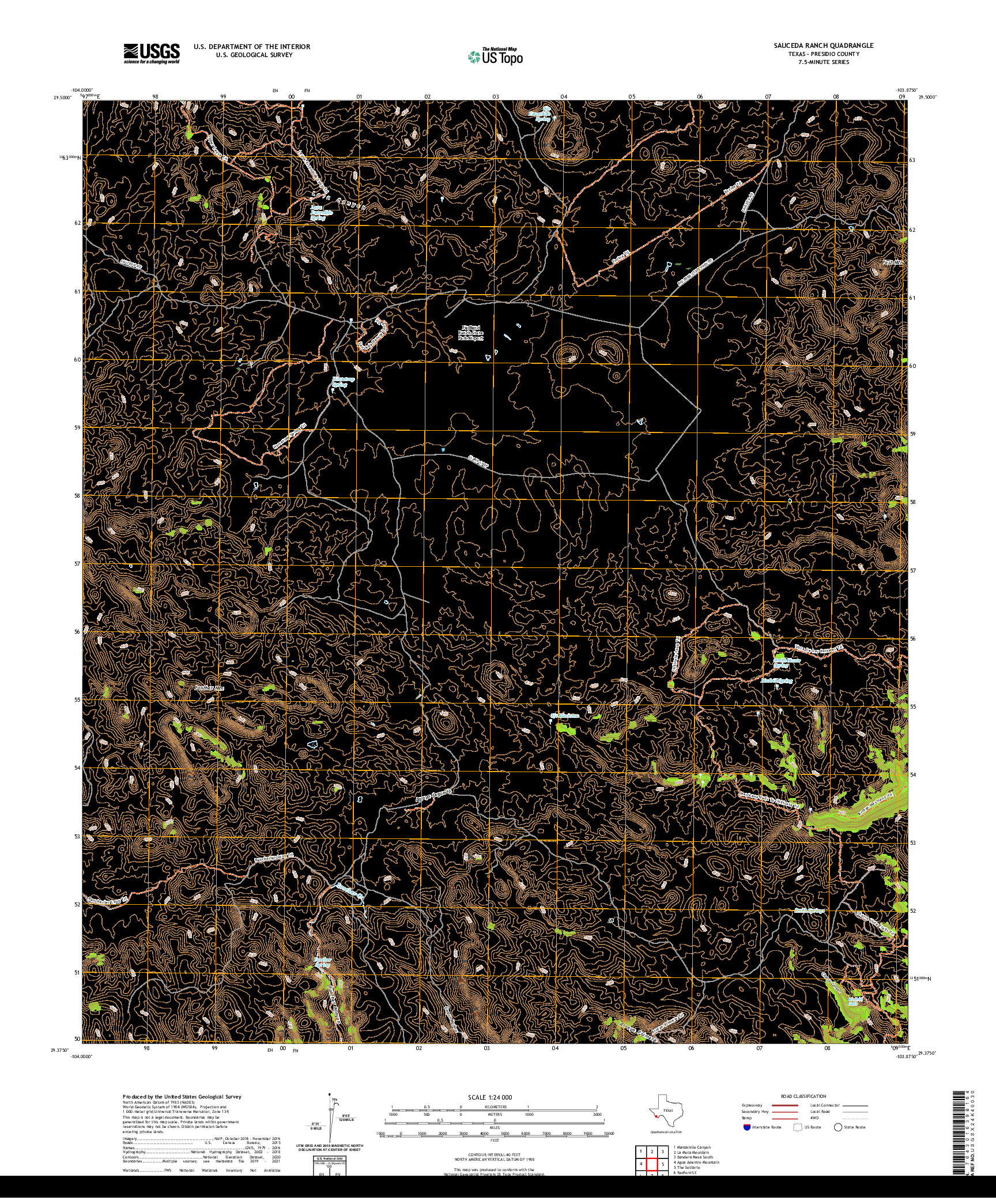 US TOPO 7.5-MINUTE MAP FOR SAUCEDA RANCH, TX