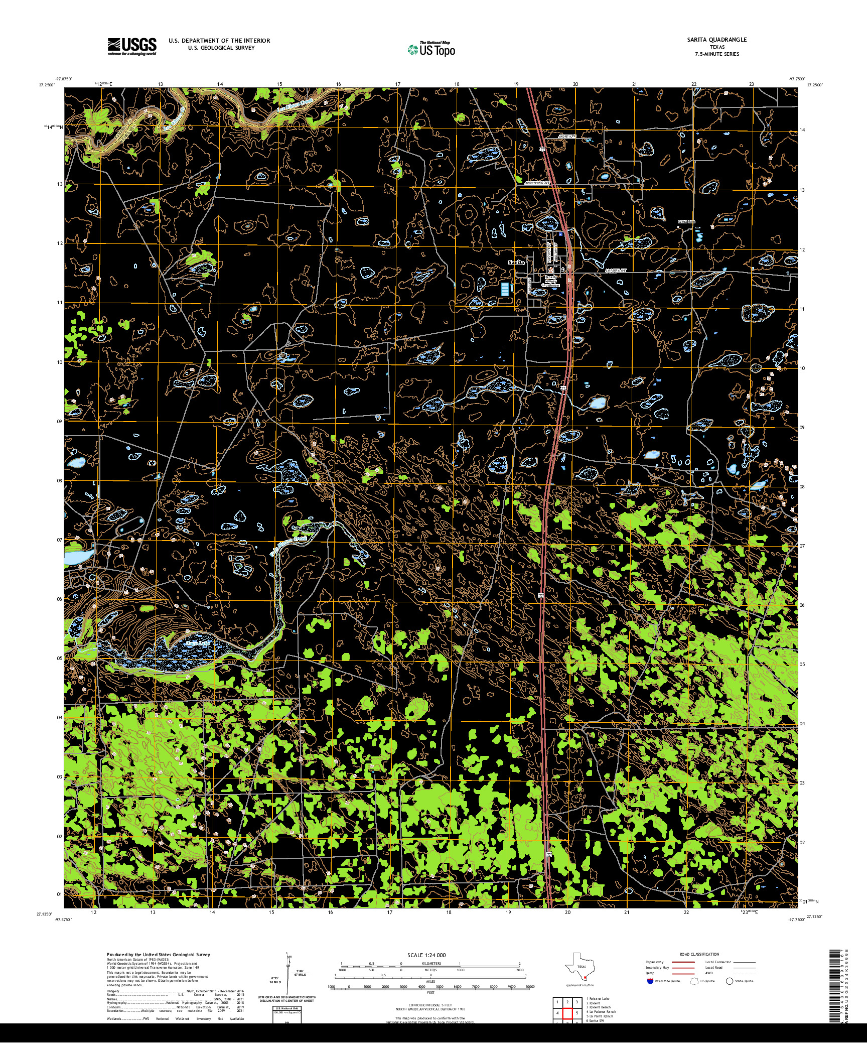 US TOPO 7.5-MINUTE MAP FOR SARITA, TX