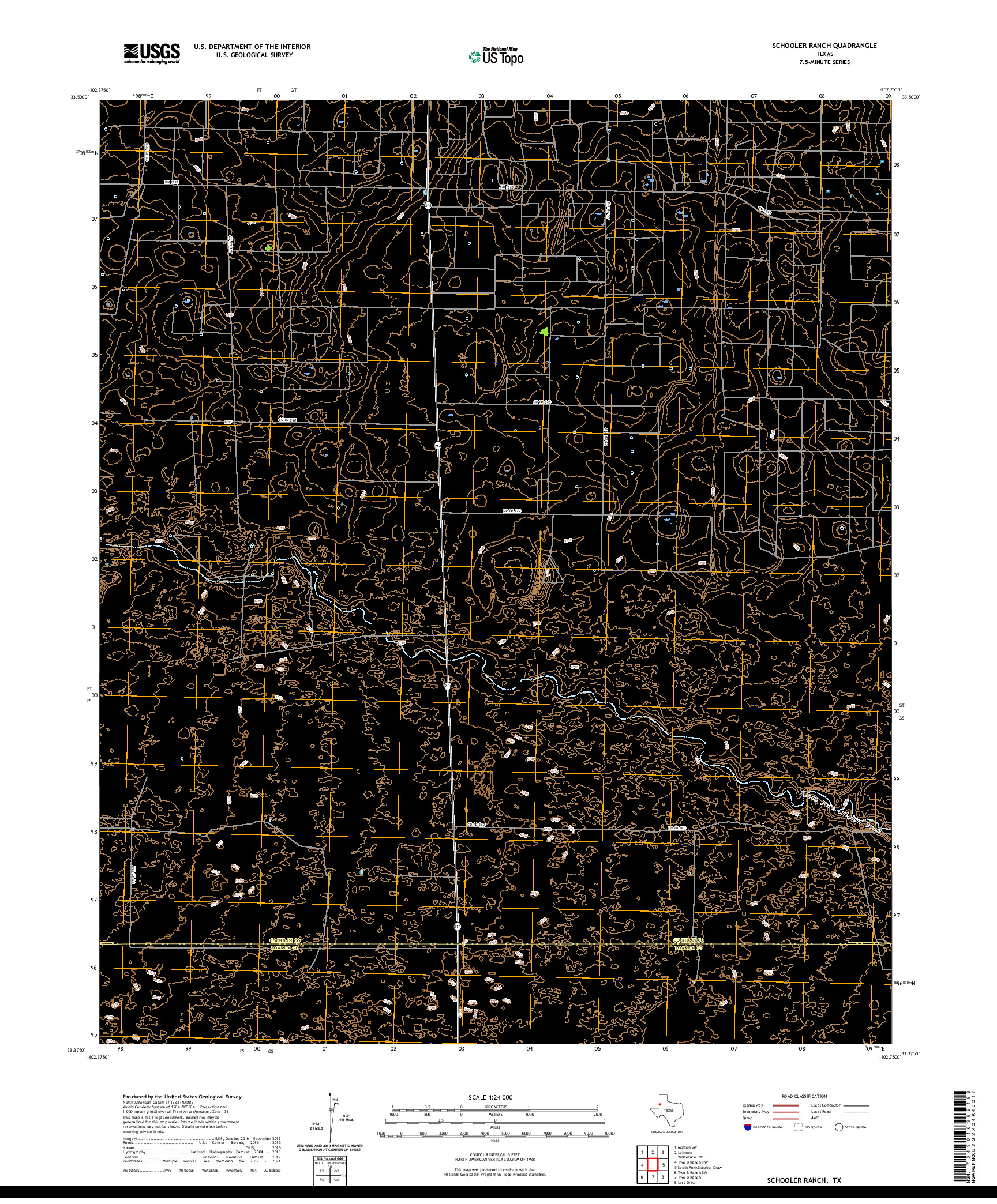 US TOPO 7.5-MINUTE MAP FOR SCHOOLER RANCH, TX