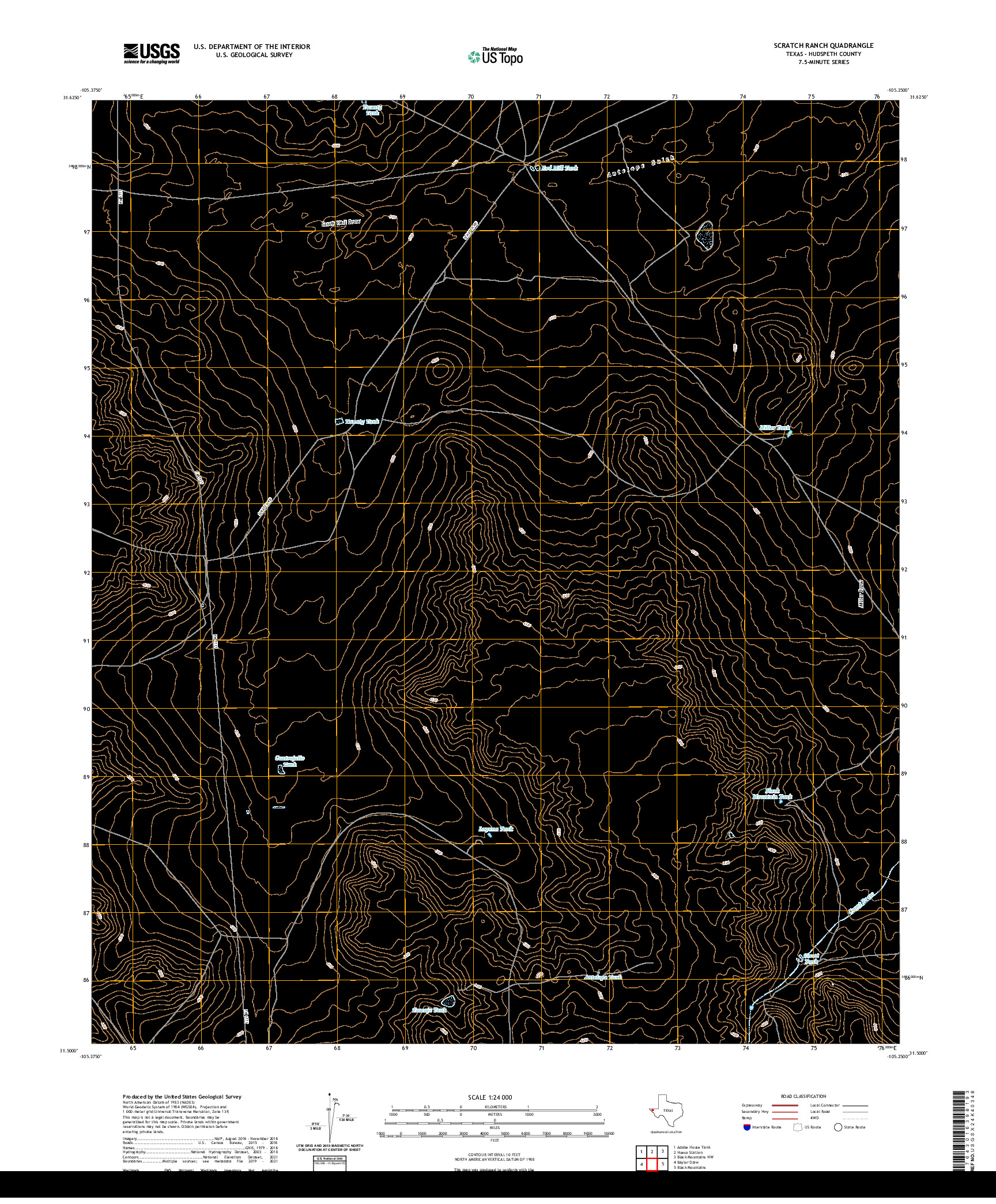 US TOPO 7.5-MINUTE MAP FOR SCRATCH RANCH, TX