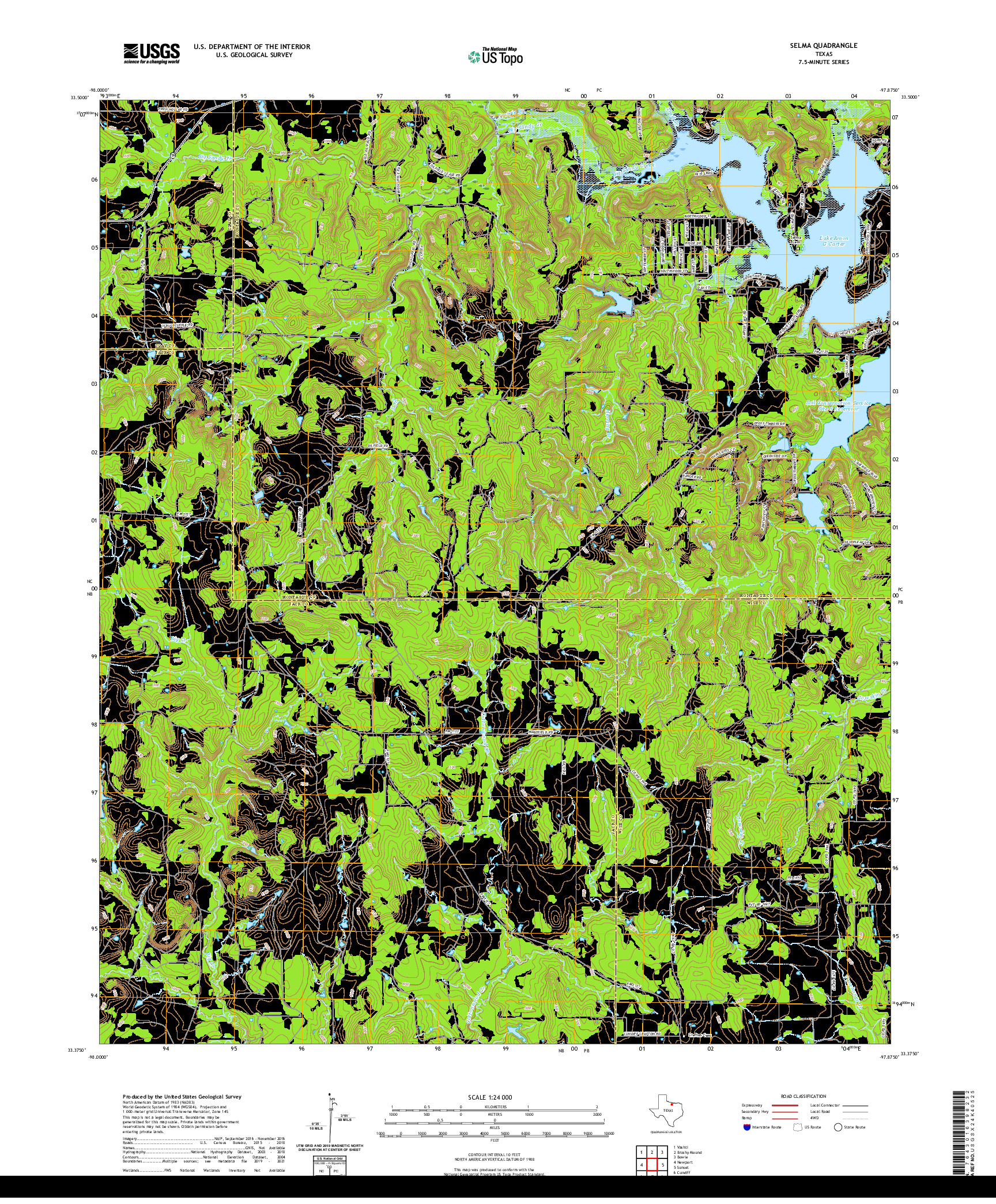 US TOPO 7.5-MINUTE MAP FOR SELMA, TX