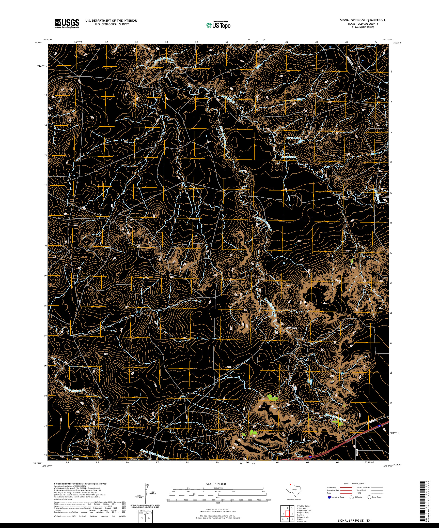 US TOPO 7.5-MINUTE MAP FOR SIGNAL SPRING SE, TX