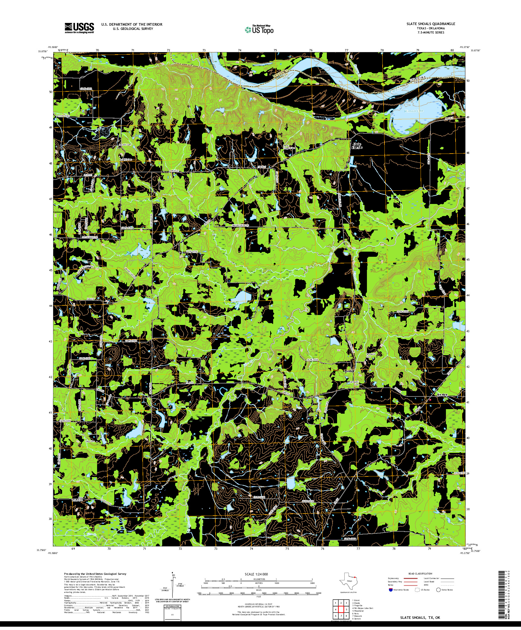 US TOPO 7.5-MINUTE MAP FOR SLATE SHOALS, TX,OK