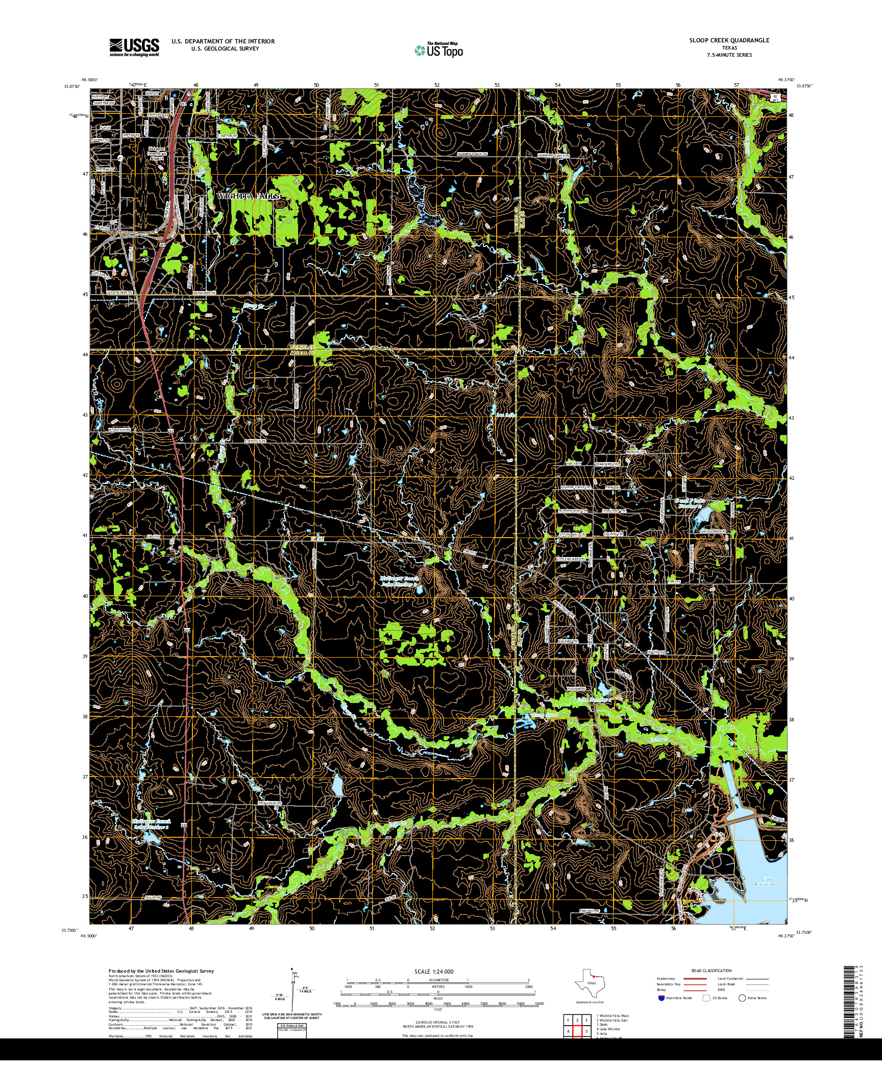 US TOPO 7.5-MINUTE MAP FOR SLOOP CREEK, TX