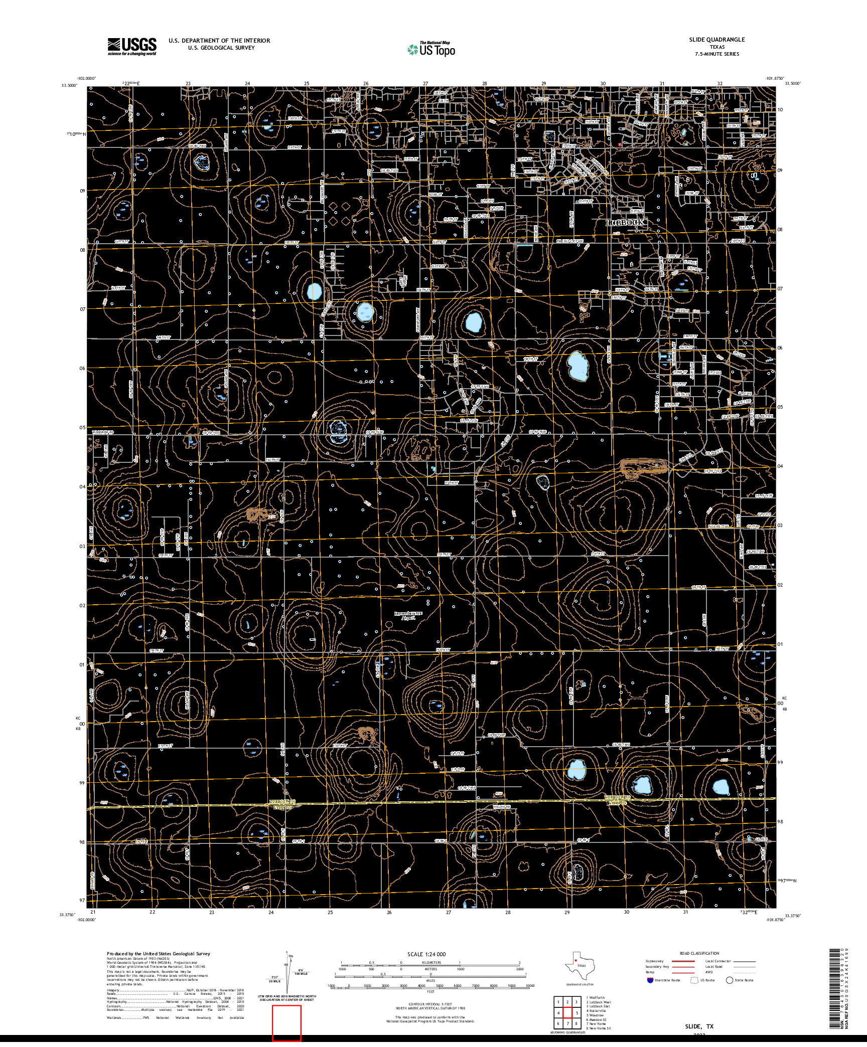 US TOPO 7.5-MINUTE MAP FOR SLIDE, TX