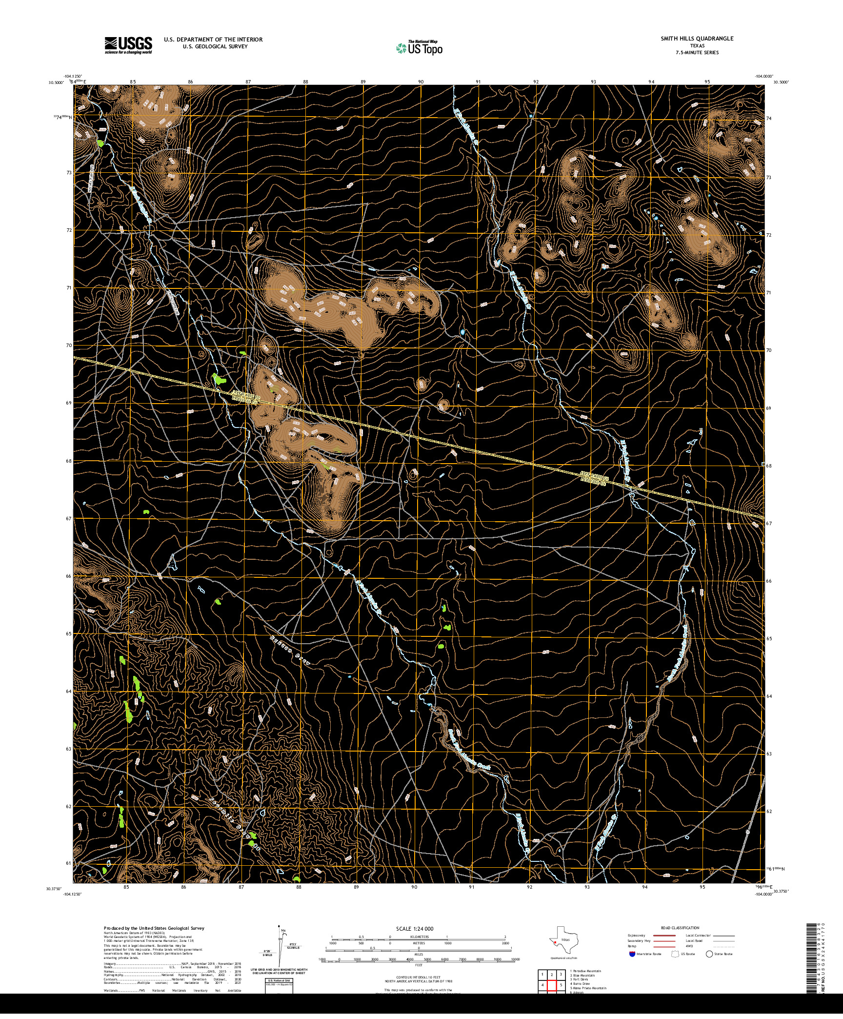 US TOPO 7.5-MINUTE MAP FOR SMITH HILLS, TX